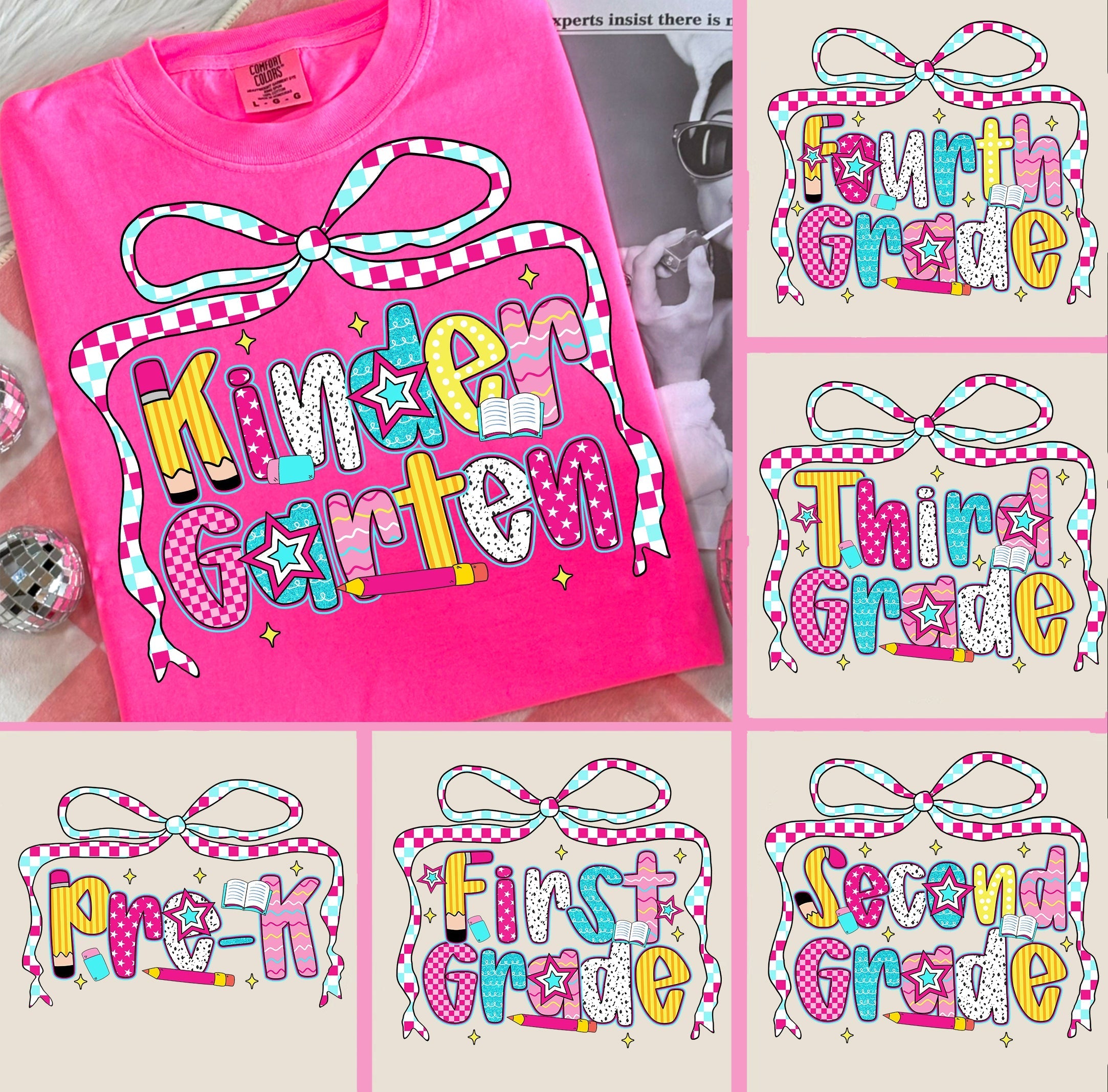 Checkered Coquette Bow - DTF Transfer