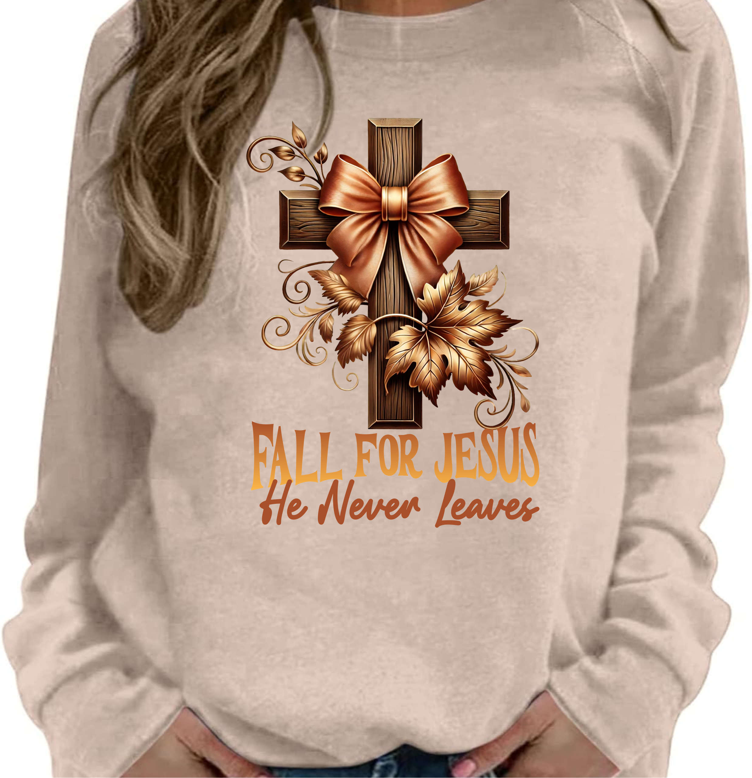 Fall For Jesus, He Never Leaves - DTF Transfer