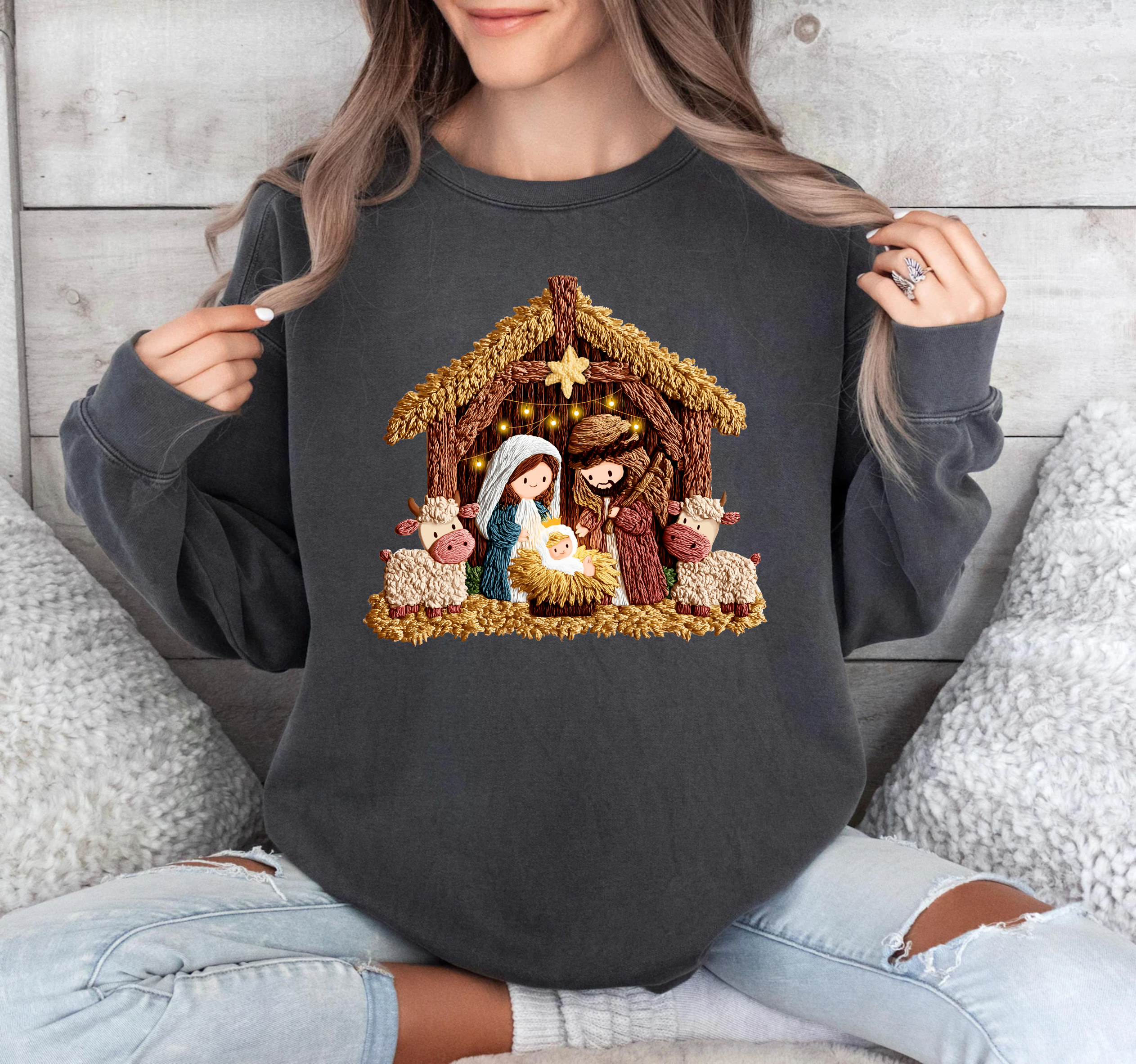 Faux Crochet Yarn - Manger - DTF Transfer