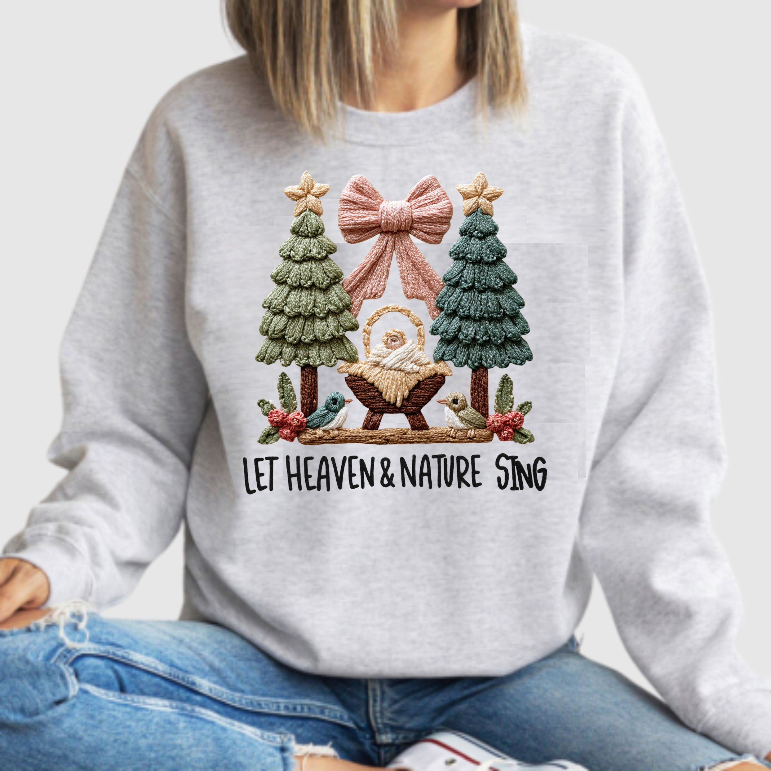 Faux Crochet Yarn - Let Heaven & Nature Sing - DTF Transfer