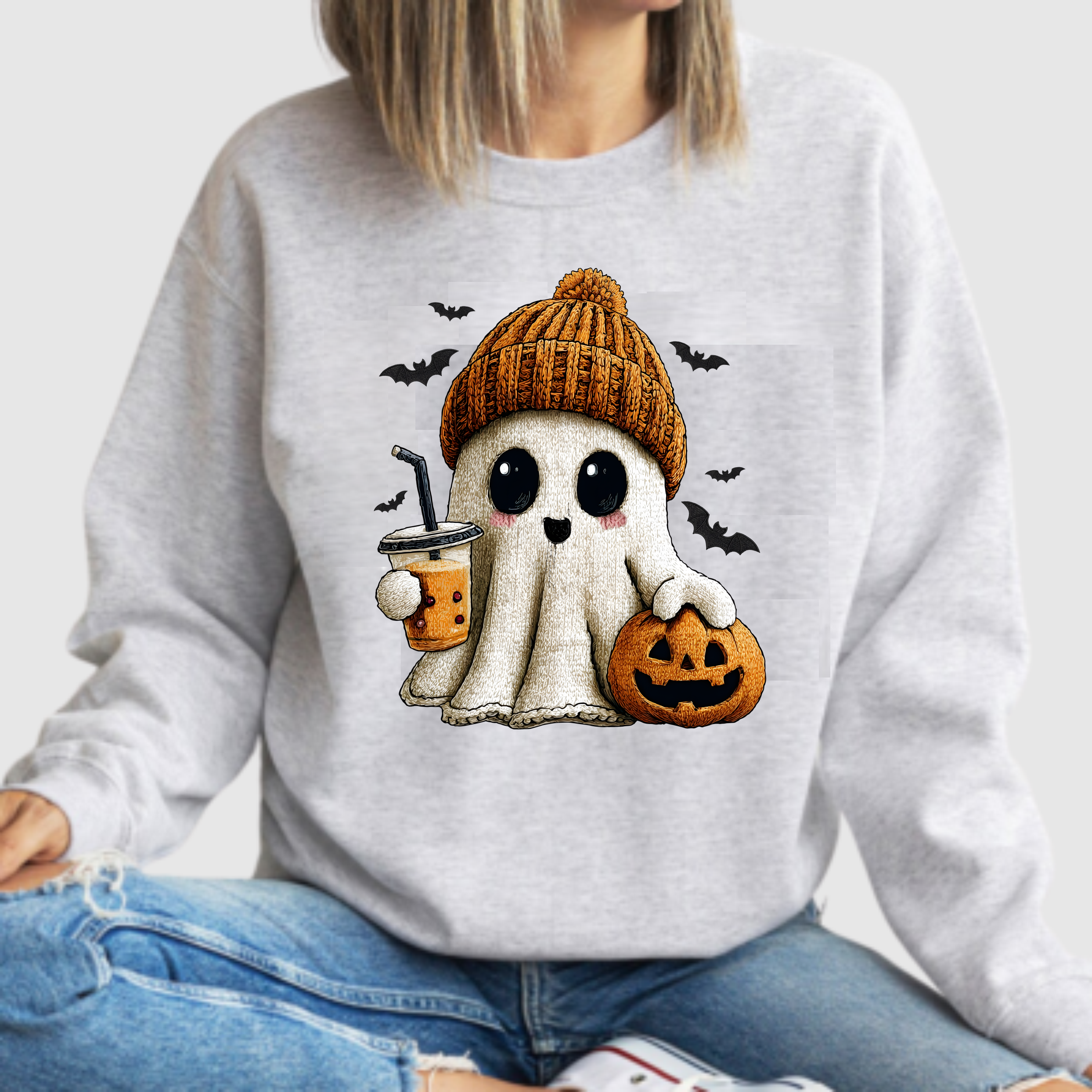 Faux Crochet Yarn - Boujee Ghost - DTF Transfer