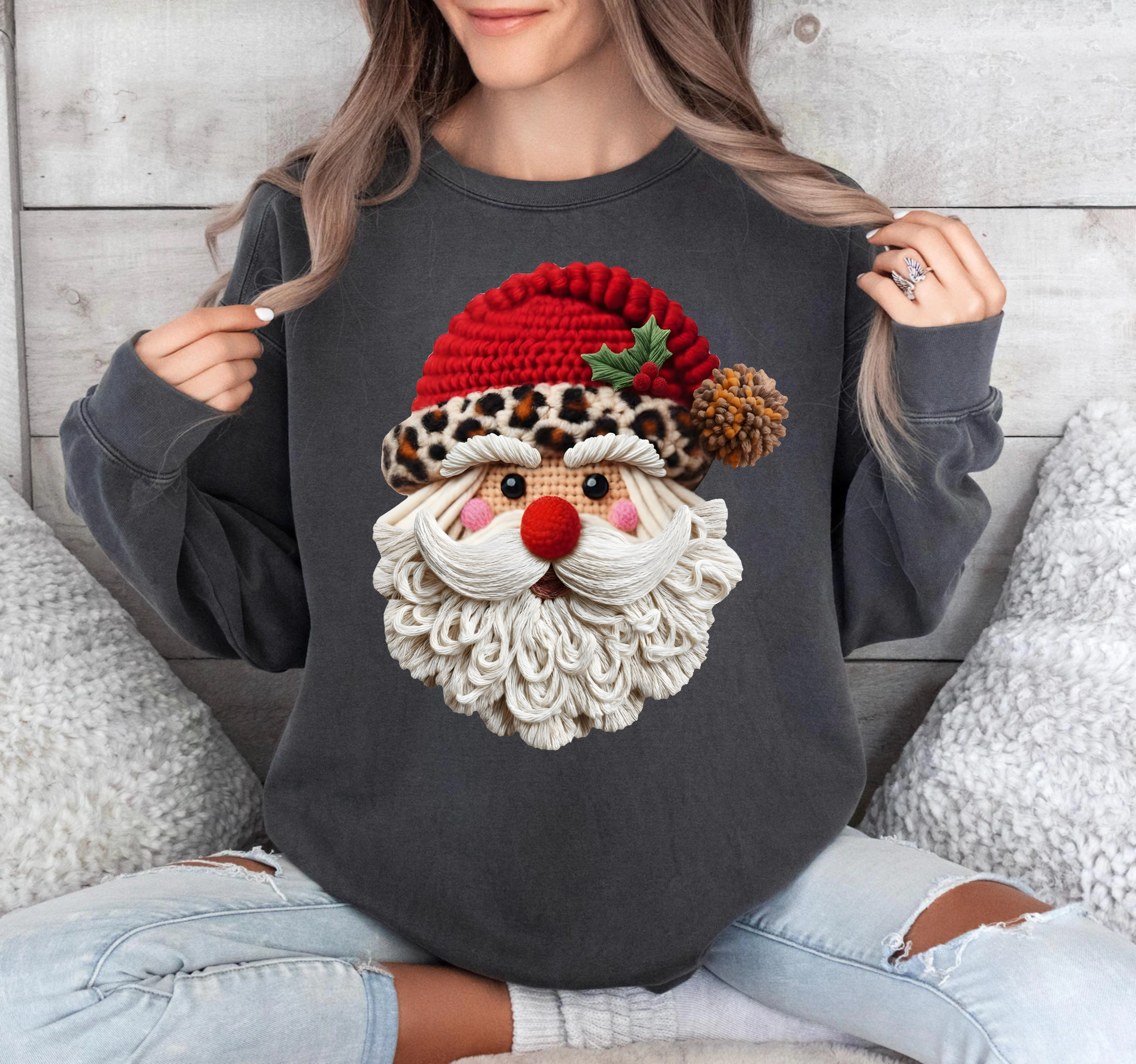 Faux Crochet Yarn - Santa - DTF Transfer