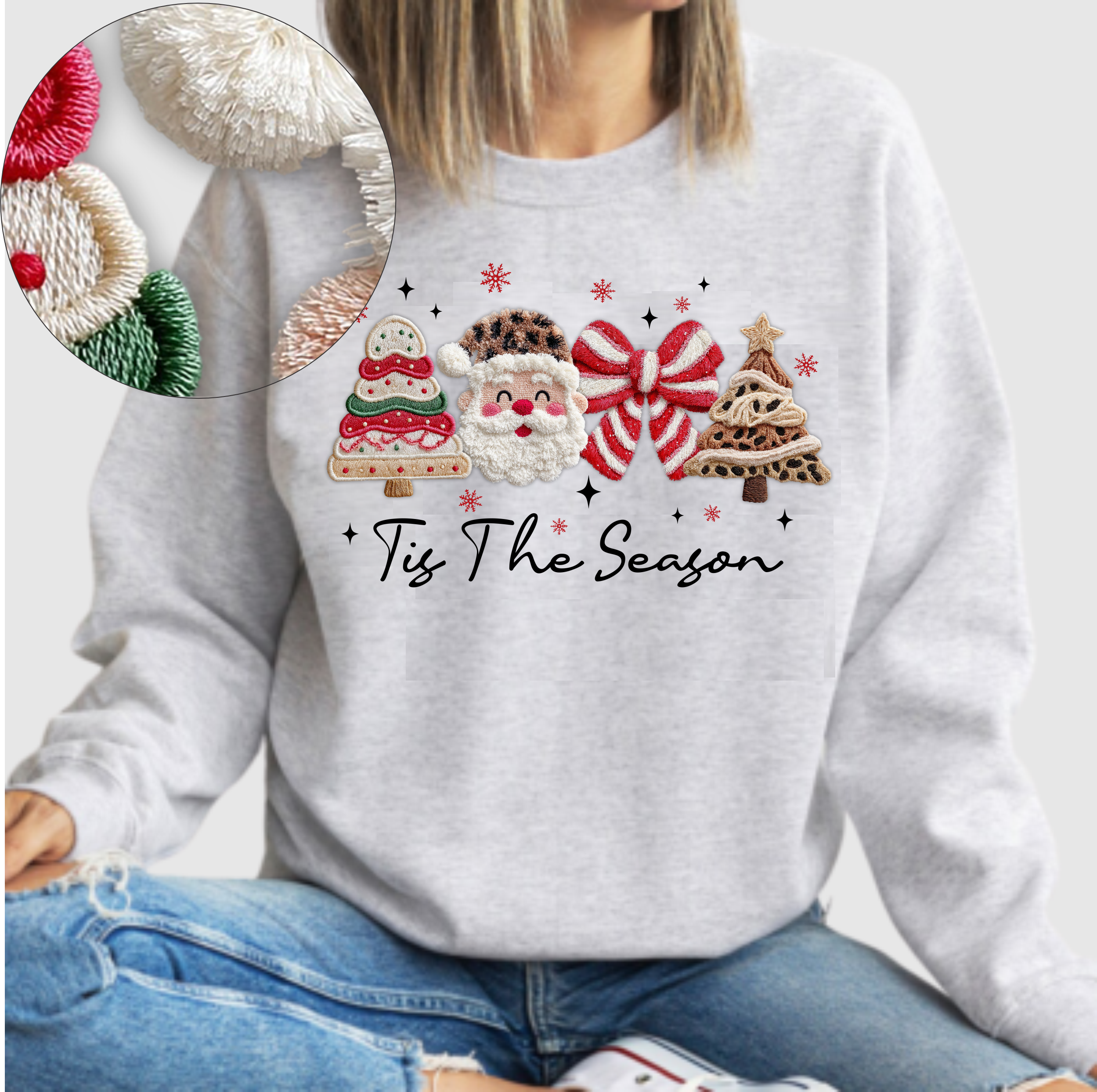 Faux Crochet Yarn - Tis the Season - DTF Transfer