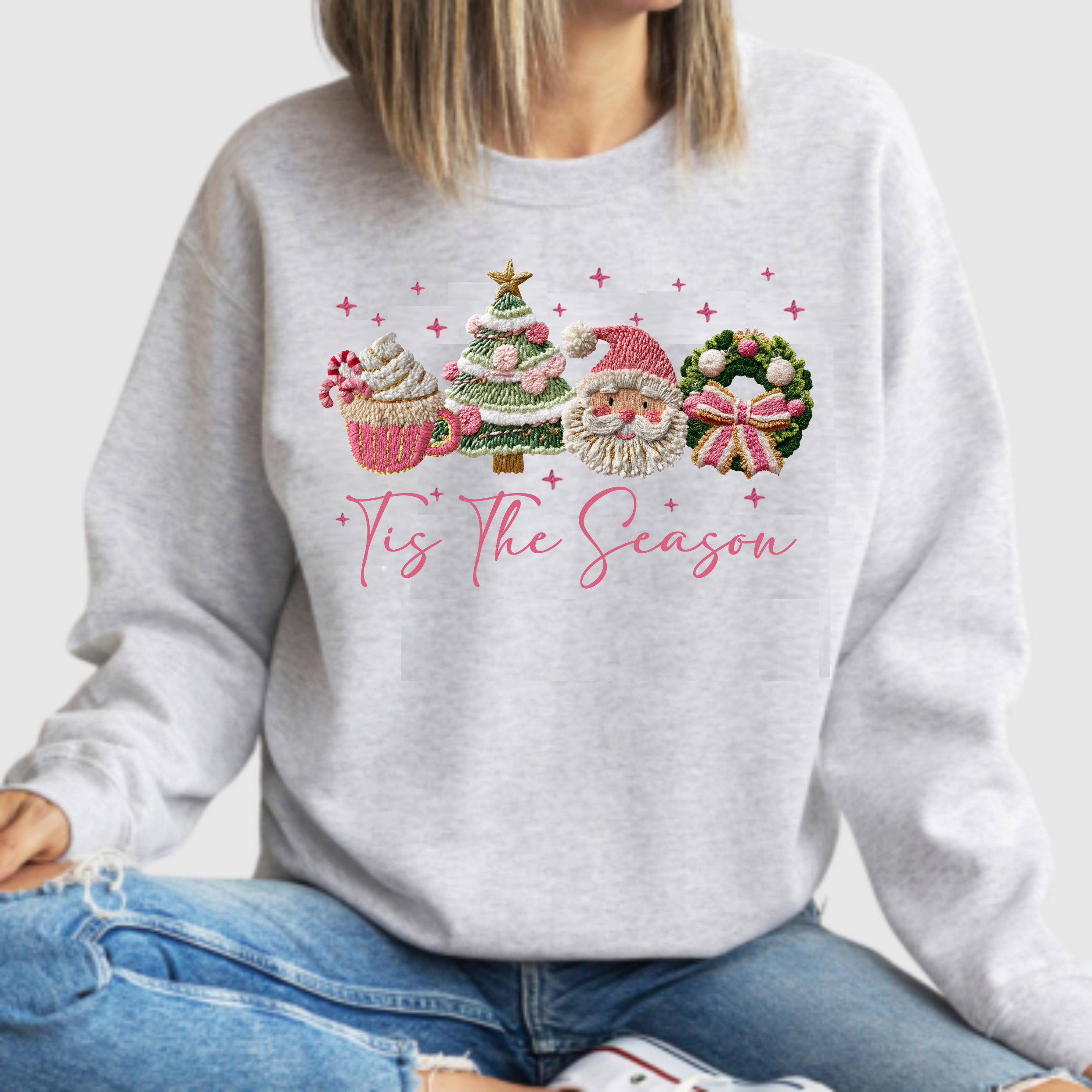 Faux Crochet Yarn - Tis the Season - DTF Transfer