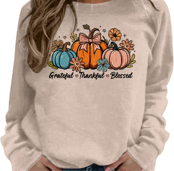 Grateful Thankful Blessed - DTF Transfer