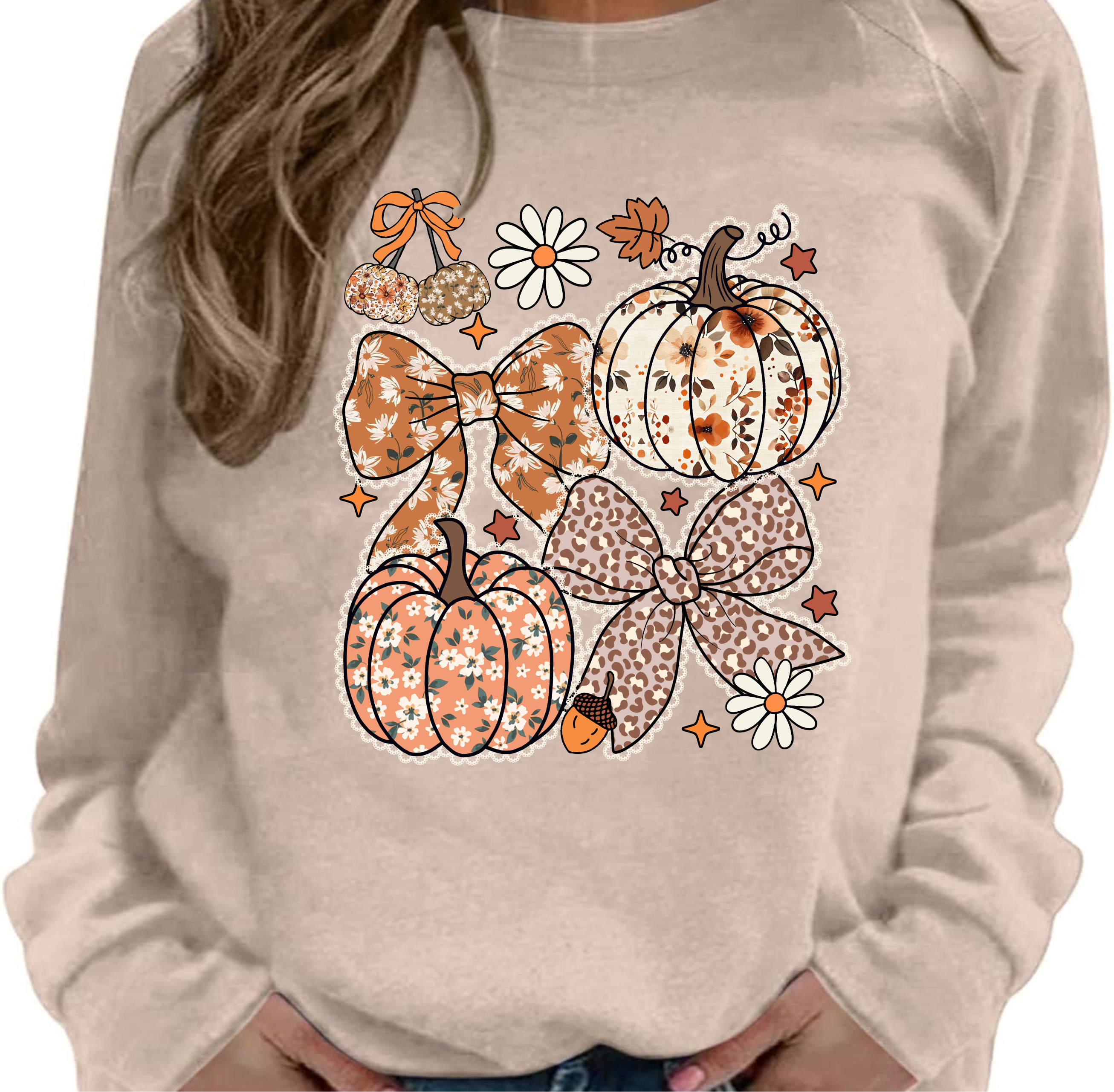 Pattern Pumpkins & Bows - DTF Transfer