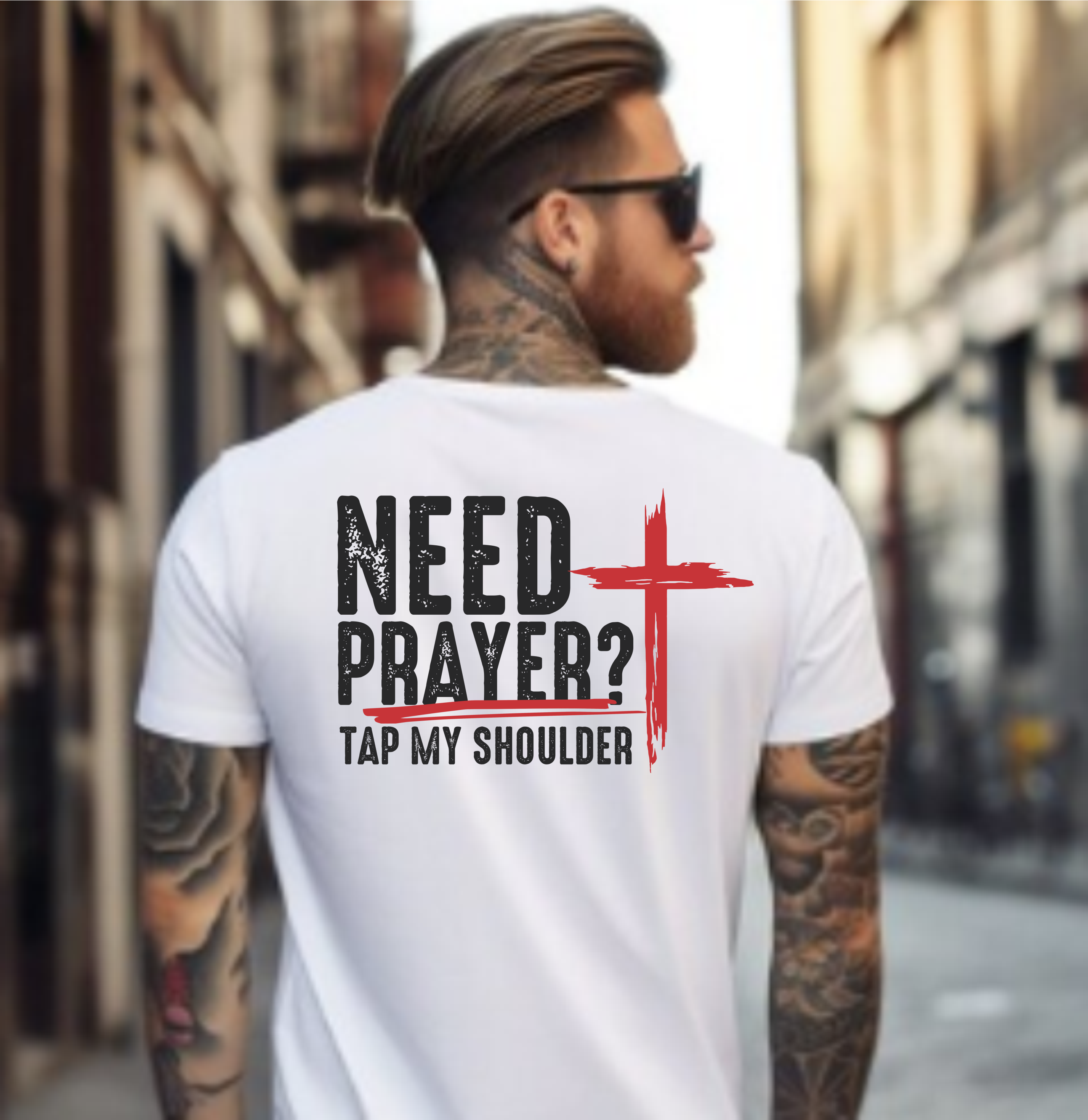 Need Prayer? Tap My Shoulder - DTF Transfer