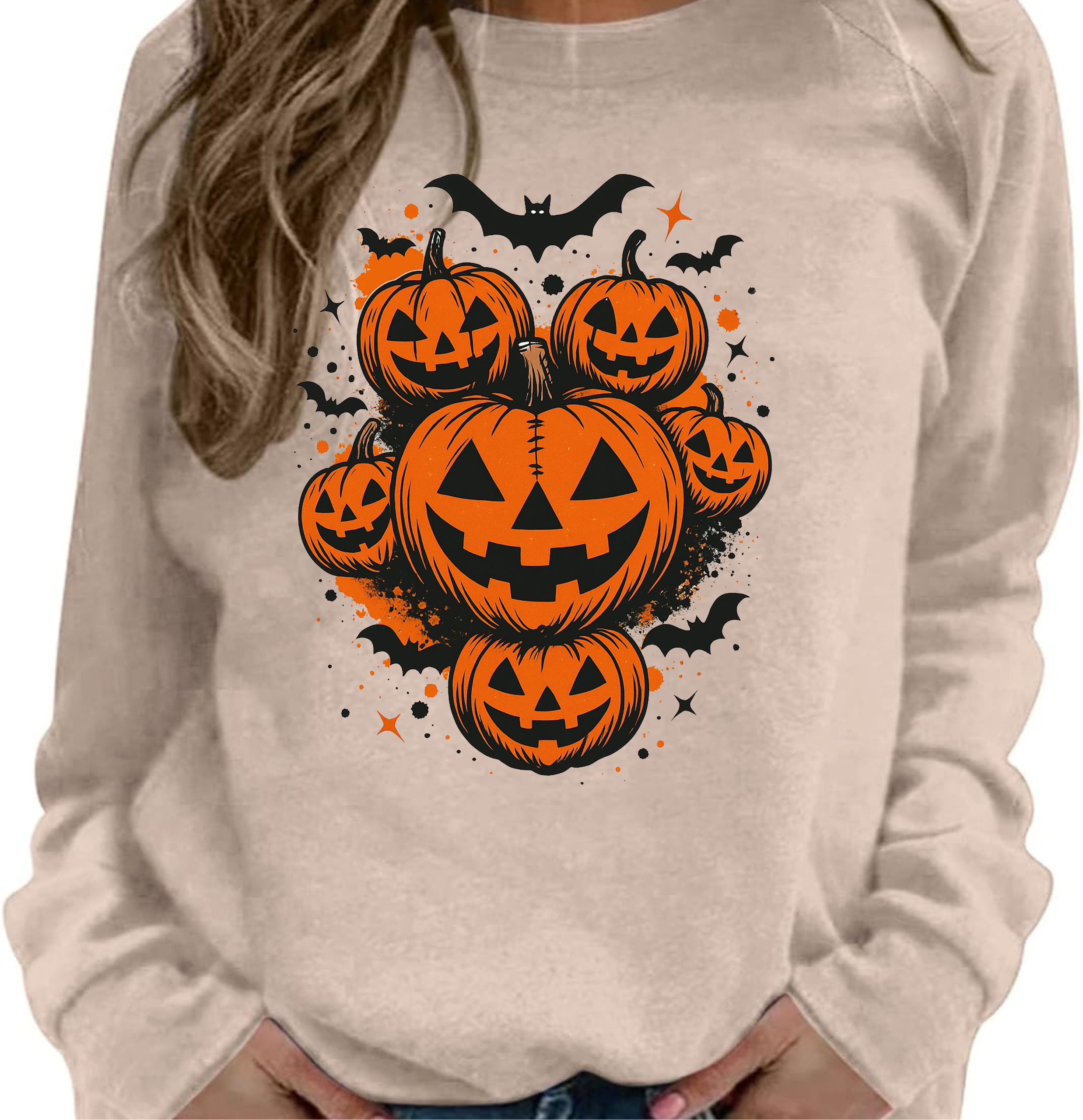 Stacked Jack-O-Lanterns - Sublimation Transfer