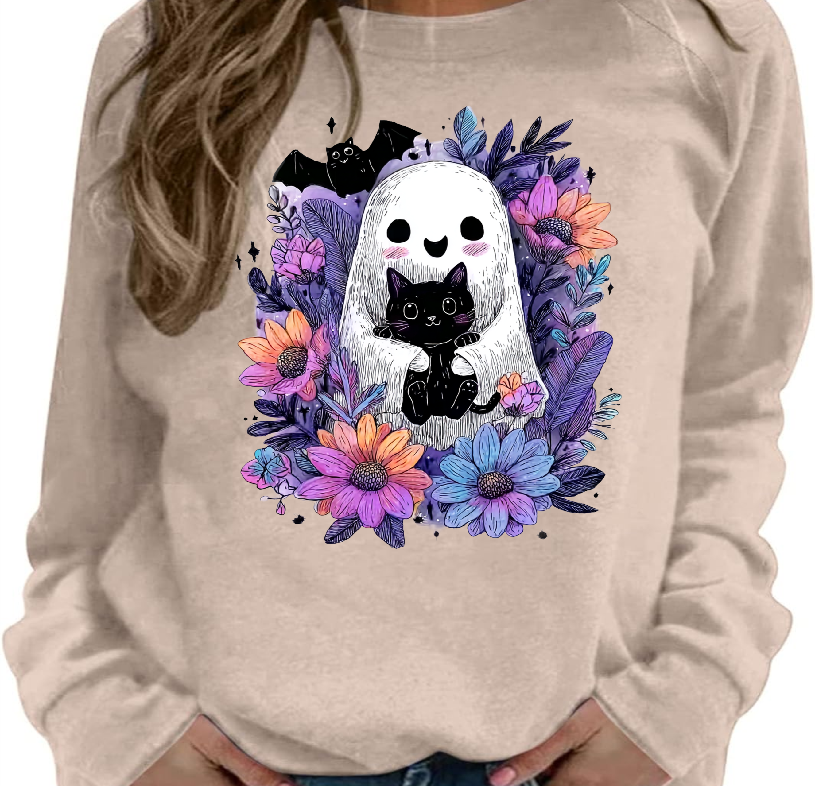 Ghost Holding Cat - DTF Transfer