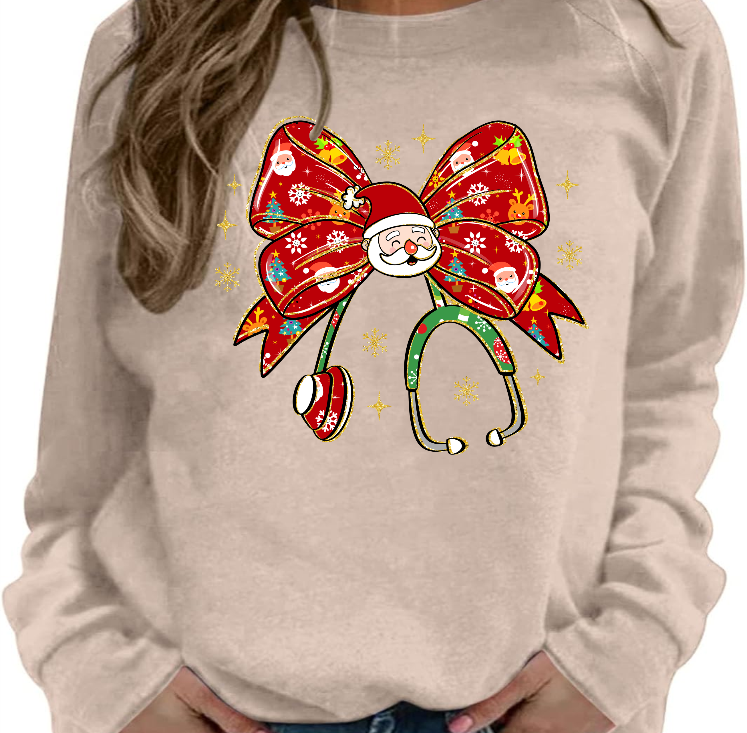 Christmas Healthcare Bow - DTF Transfer