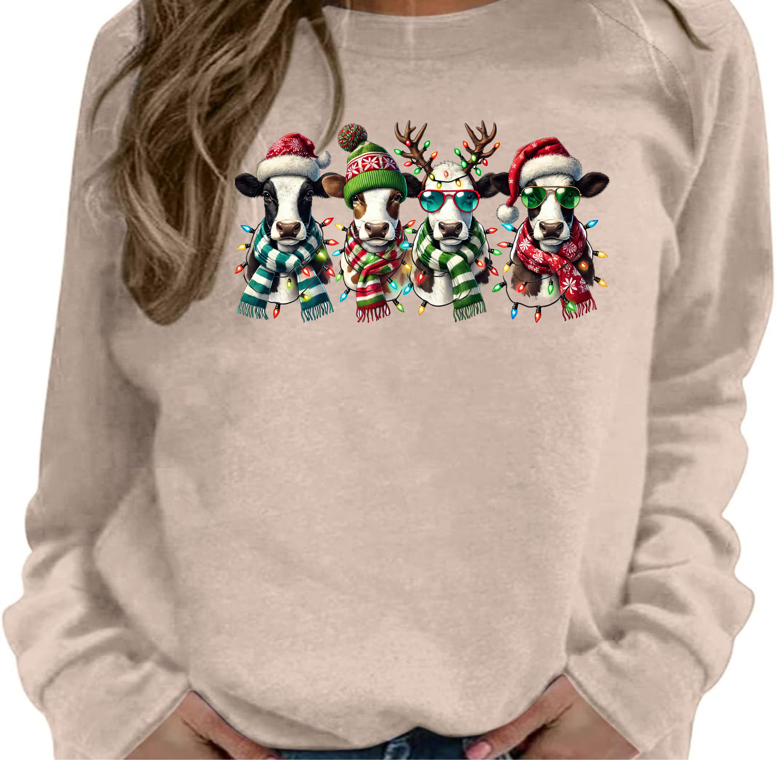 Christmas Santa Cows - DTF Transfer