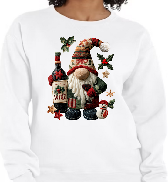 Crochet/Textured - Gnome Wine - DTF Transfer