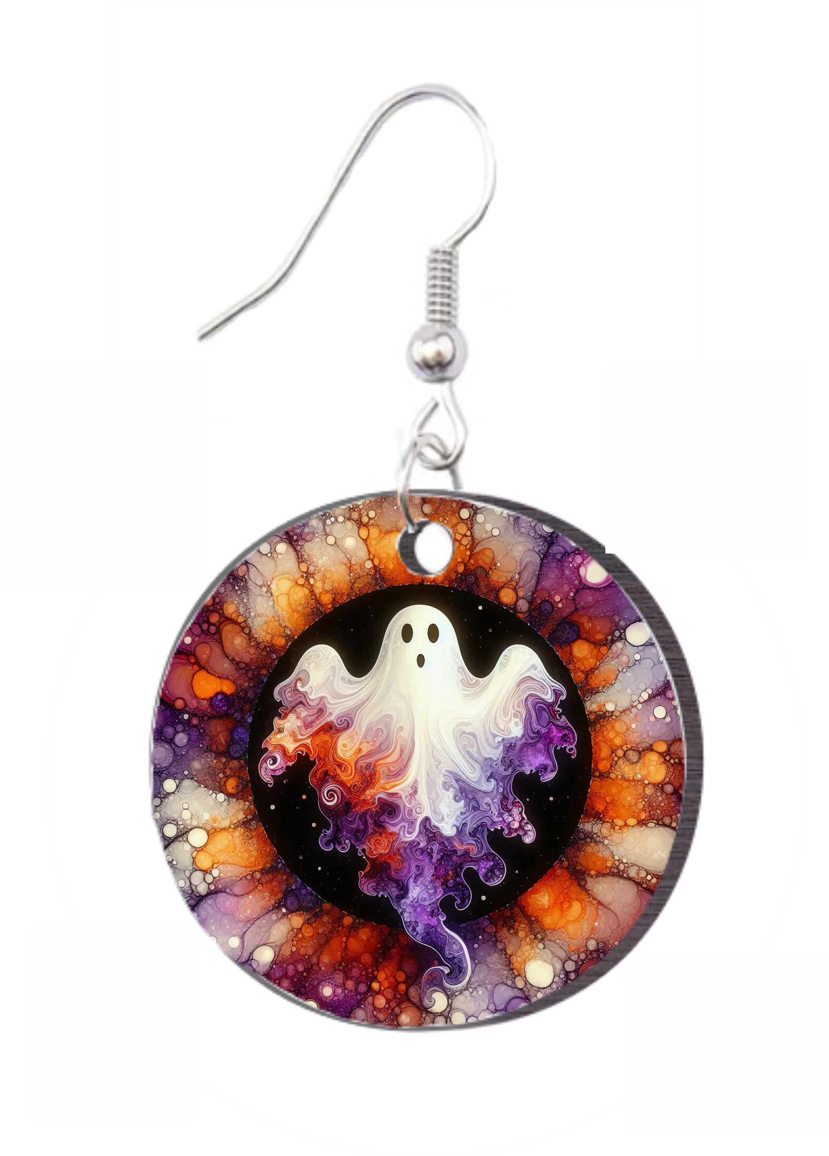 Halloween Ghost - Round Earring Design