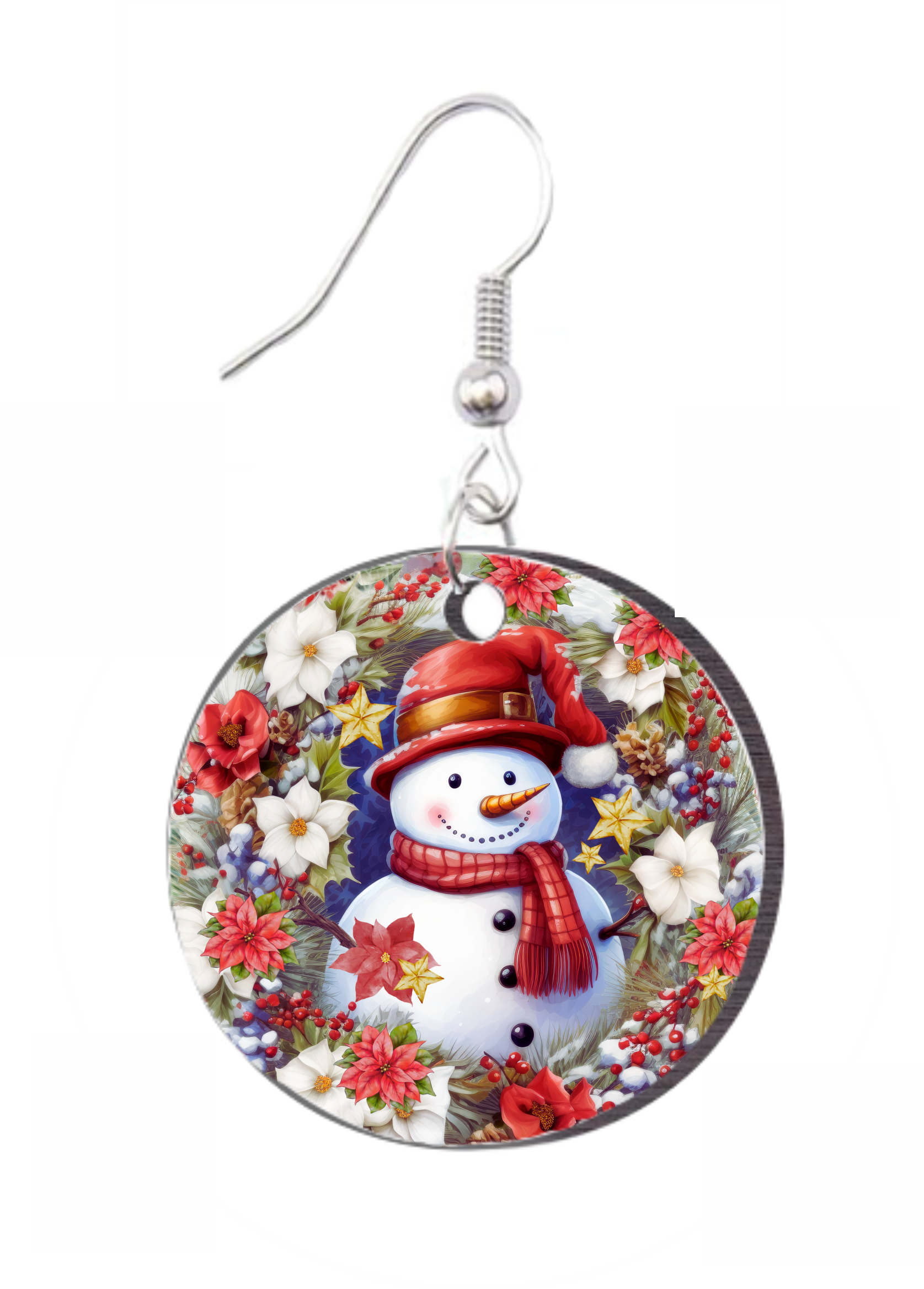 Snowman - Round Earring Design
