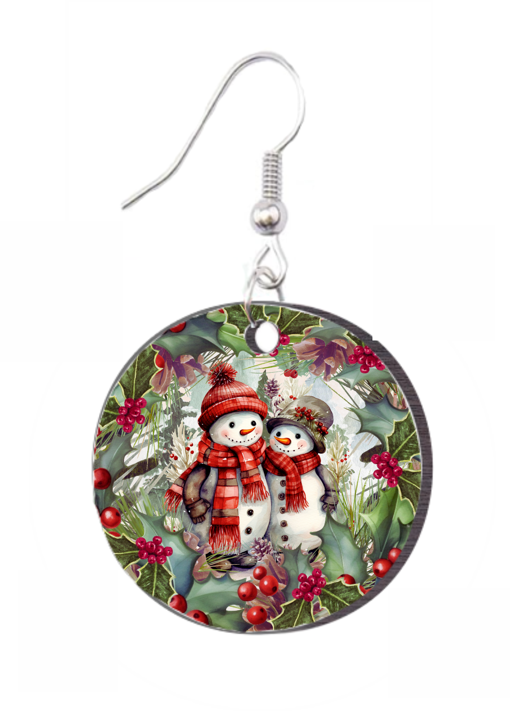 Snowman - Round Earring Design
