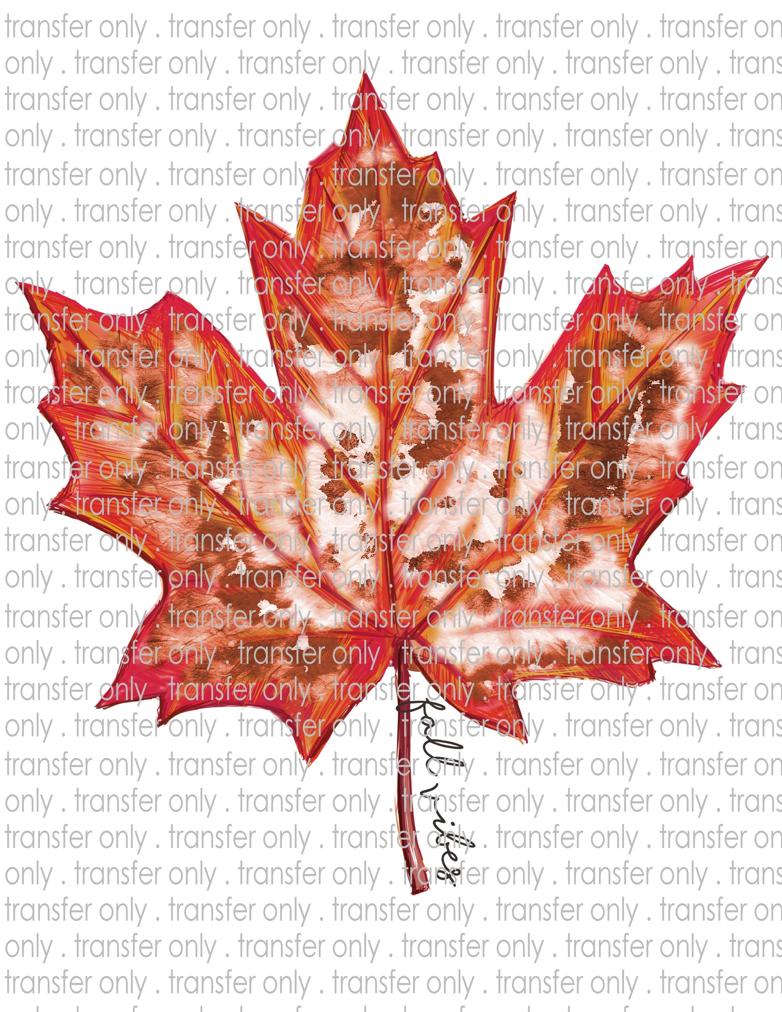 Fall Leaf - Waterslide, Sublimation Transfers