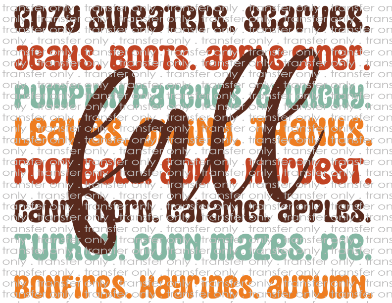 Fall - Waterslide, Sublimation Transfers