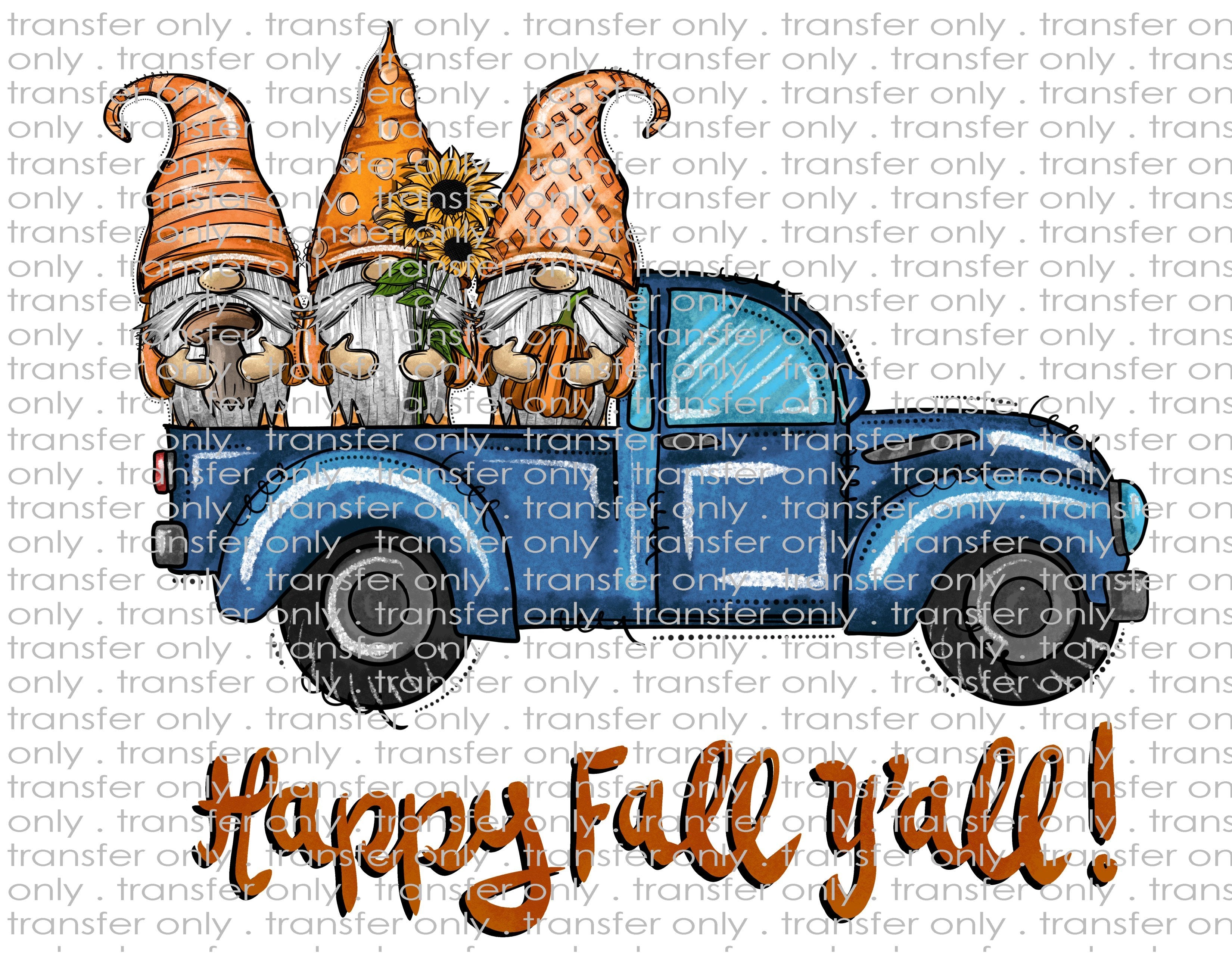 Fall Gnomes Vintage Truck - Waterslide, Sublimation Transfers