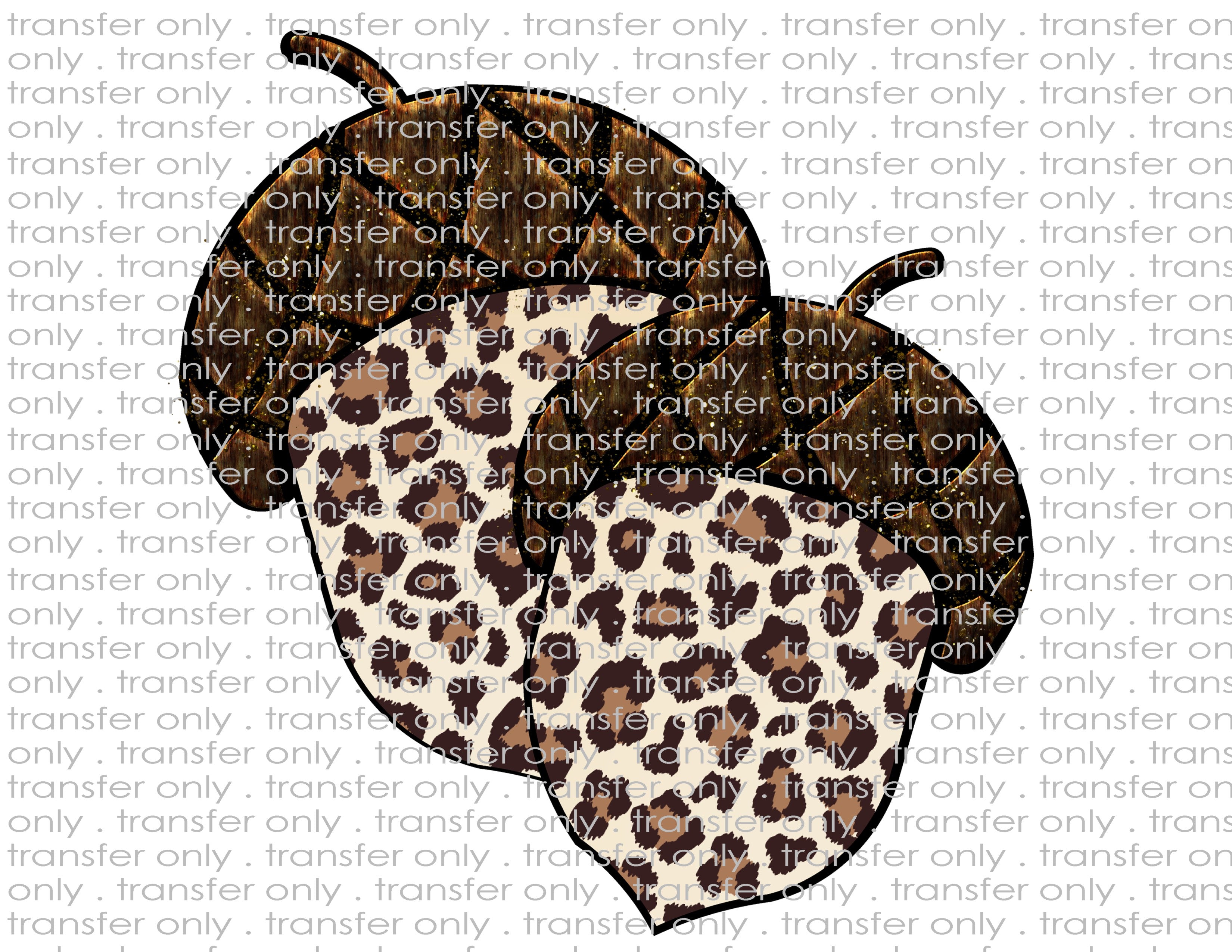 Leopard Acorns - Waterslide, Sublimation Transfers