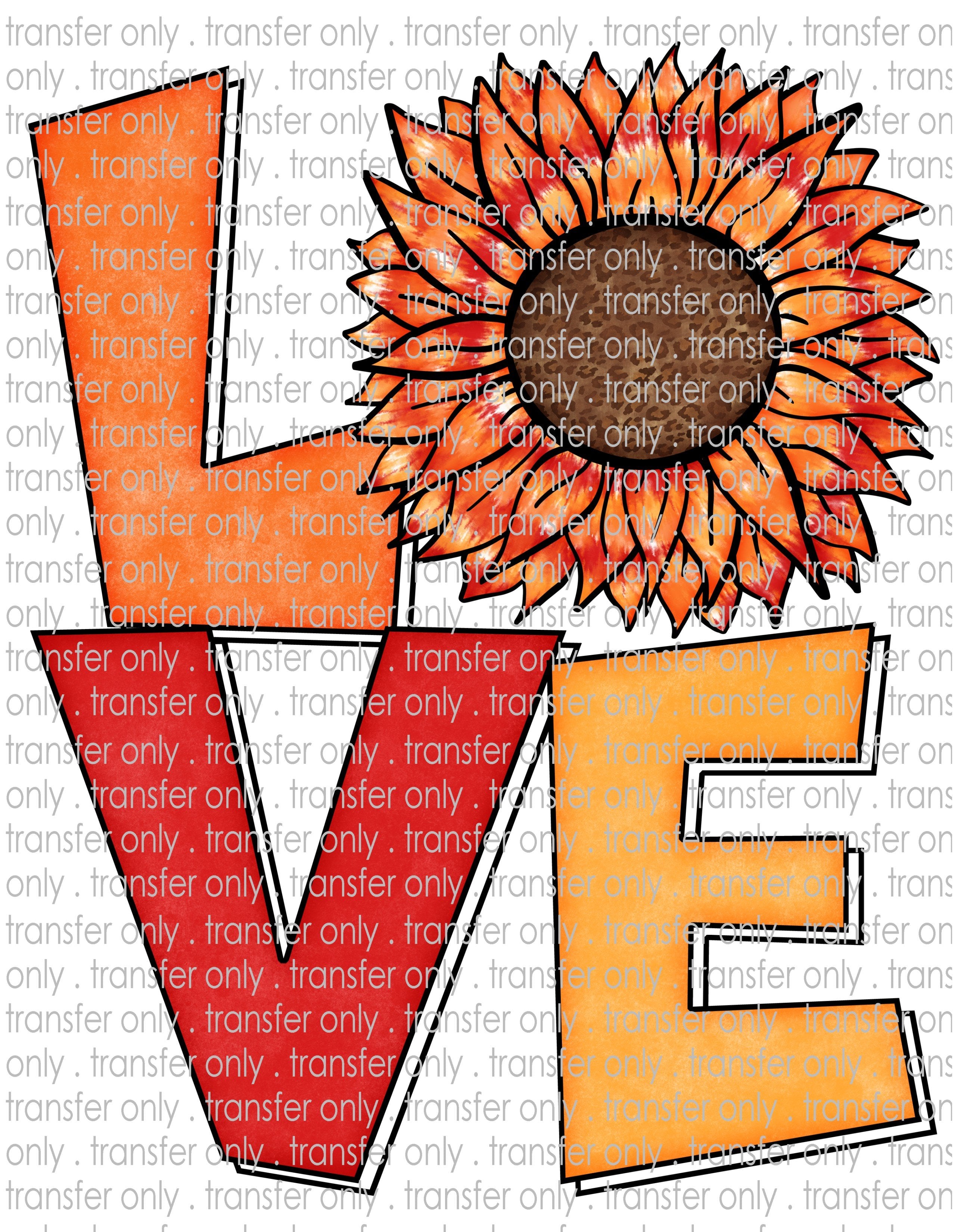 Love Fall Sunflower - Waterslide, Sublimation Transfers