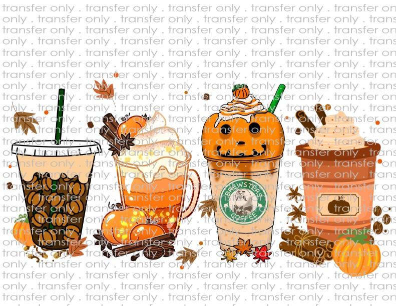 Fall Pumpkin Spice Drinks - Waterslide, Sublimation Transfers