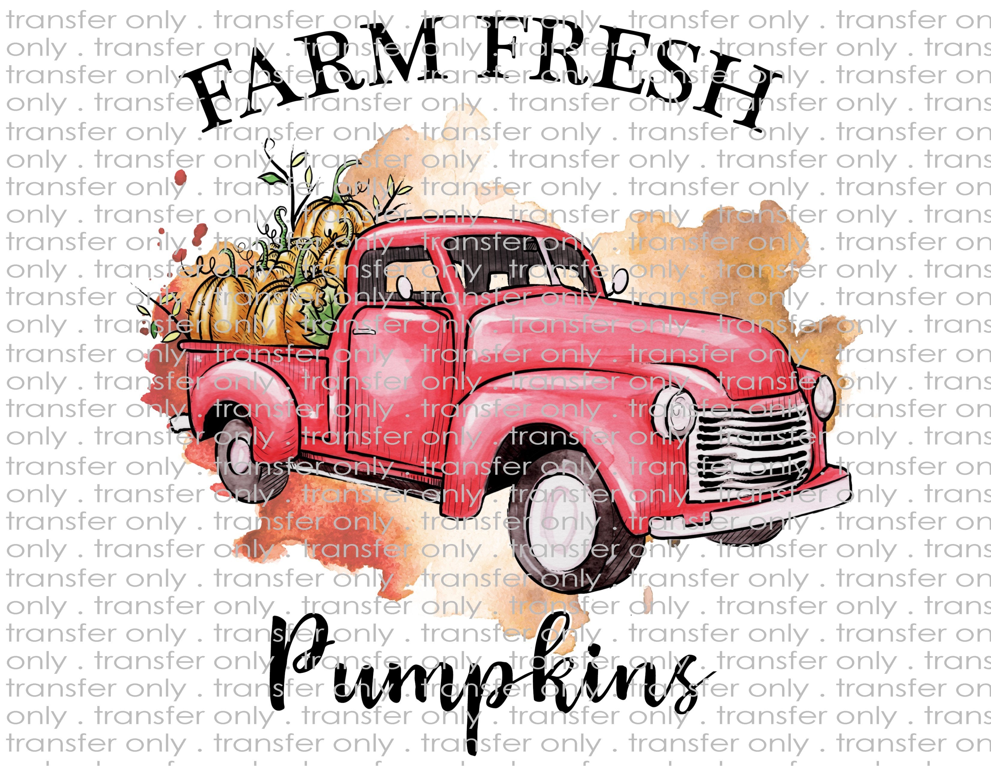 Vintage Truck Farm Fresh Pumpkins - Waterslide, Sublimation Transfers