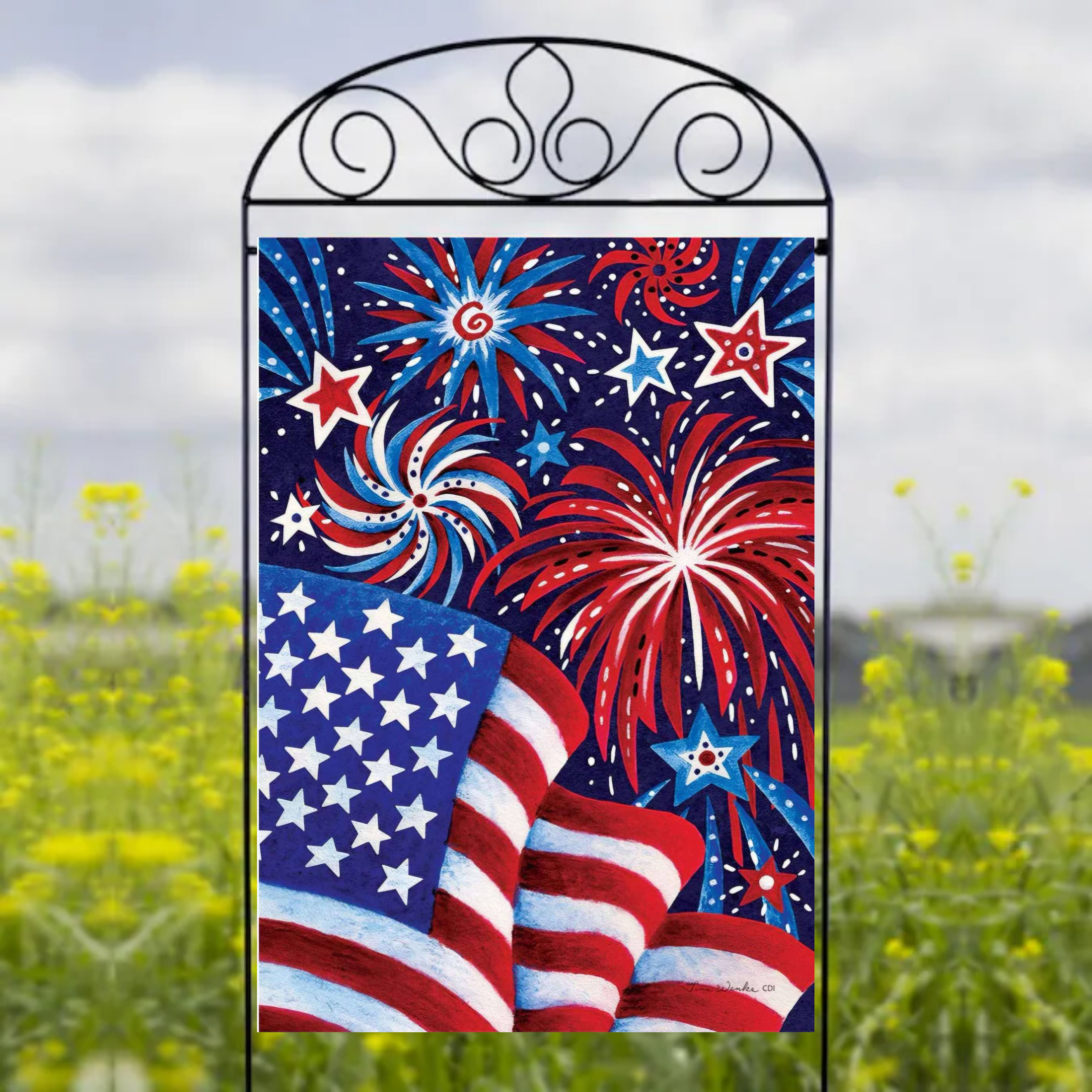 Waving American Flag - Garden Flag Sublimation Transfers