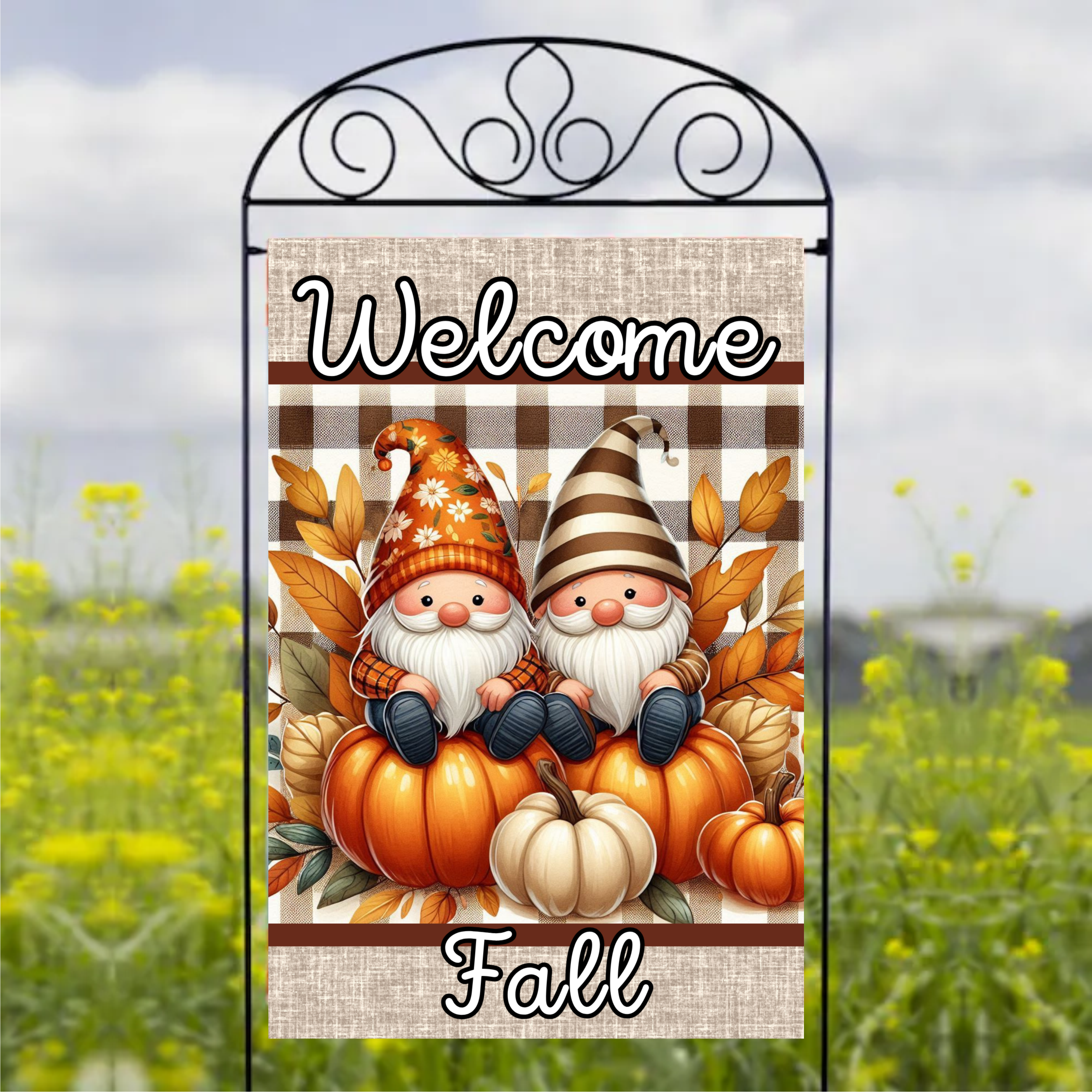 Hello Fall Gnomes - Garden Flag Sublimation Transfers