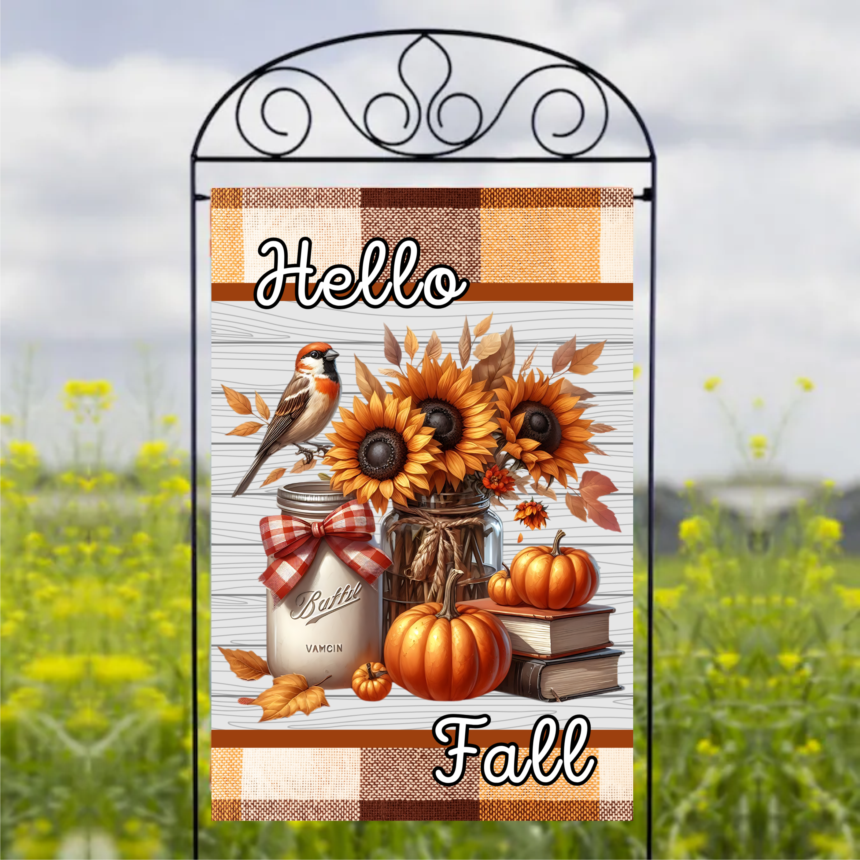 Hello Fall - Garden Flag Sublimation Transfers