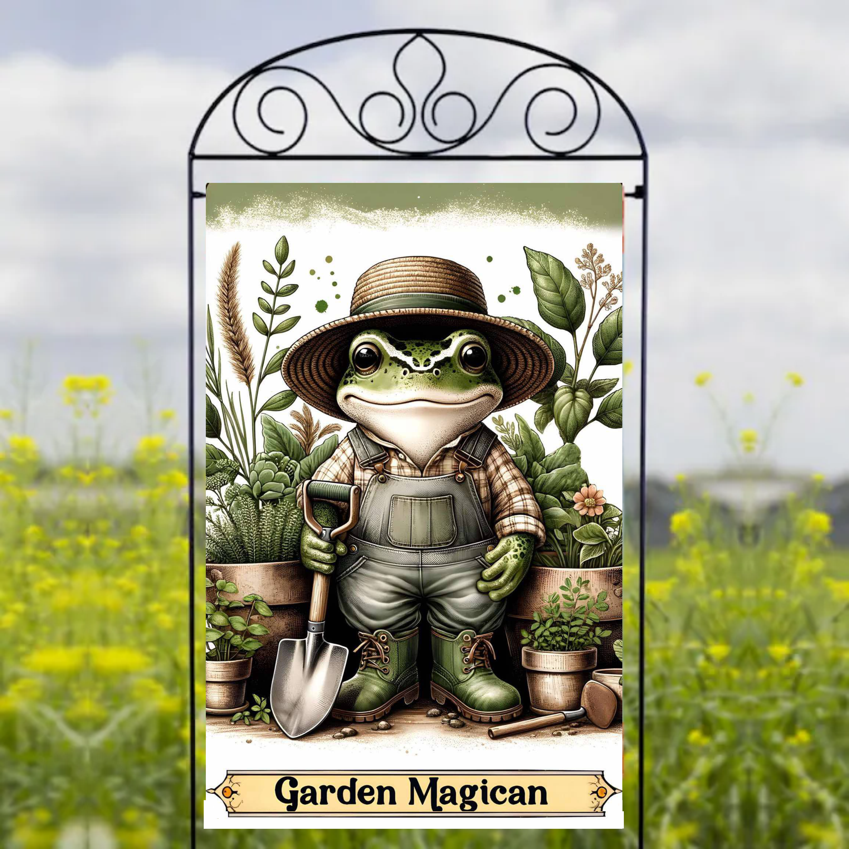 Garden Magician Frog - Garden Flag Sublimation Transfers