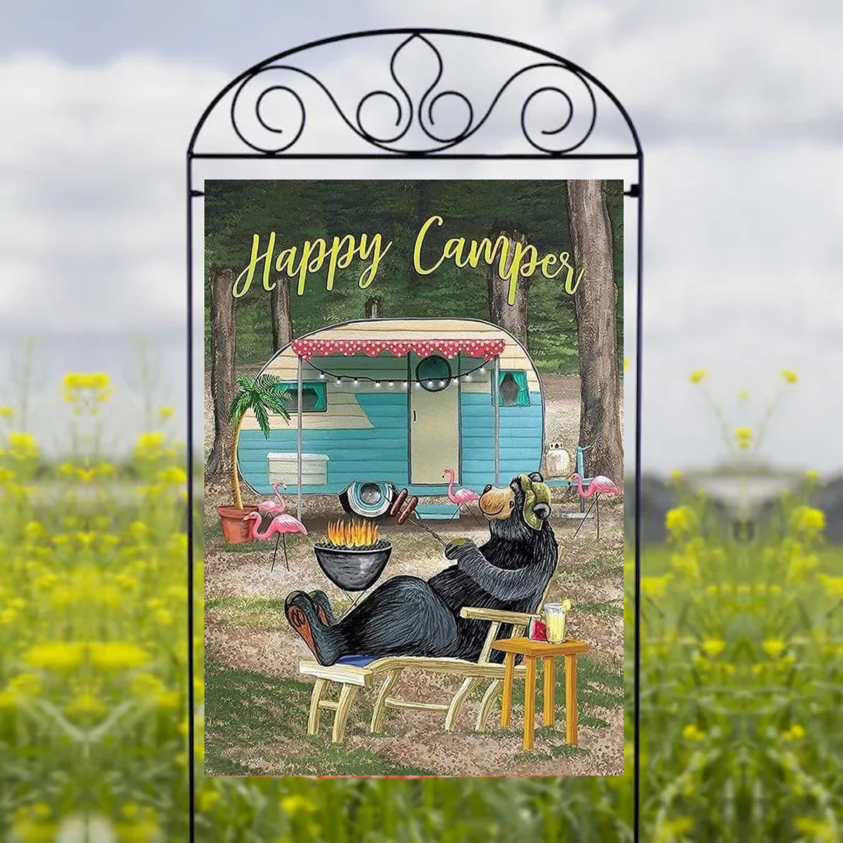Happy Camper - Garden Flag Sublimation Transfers