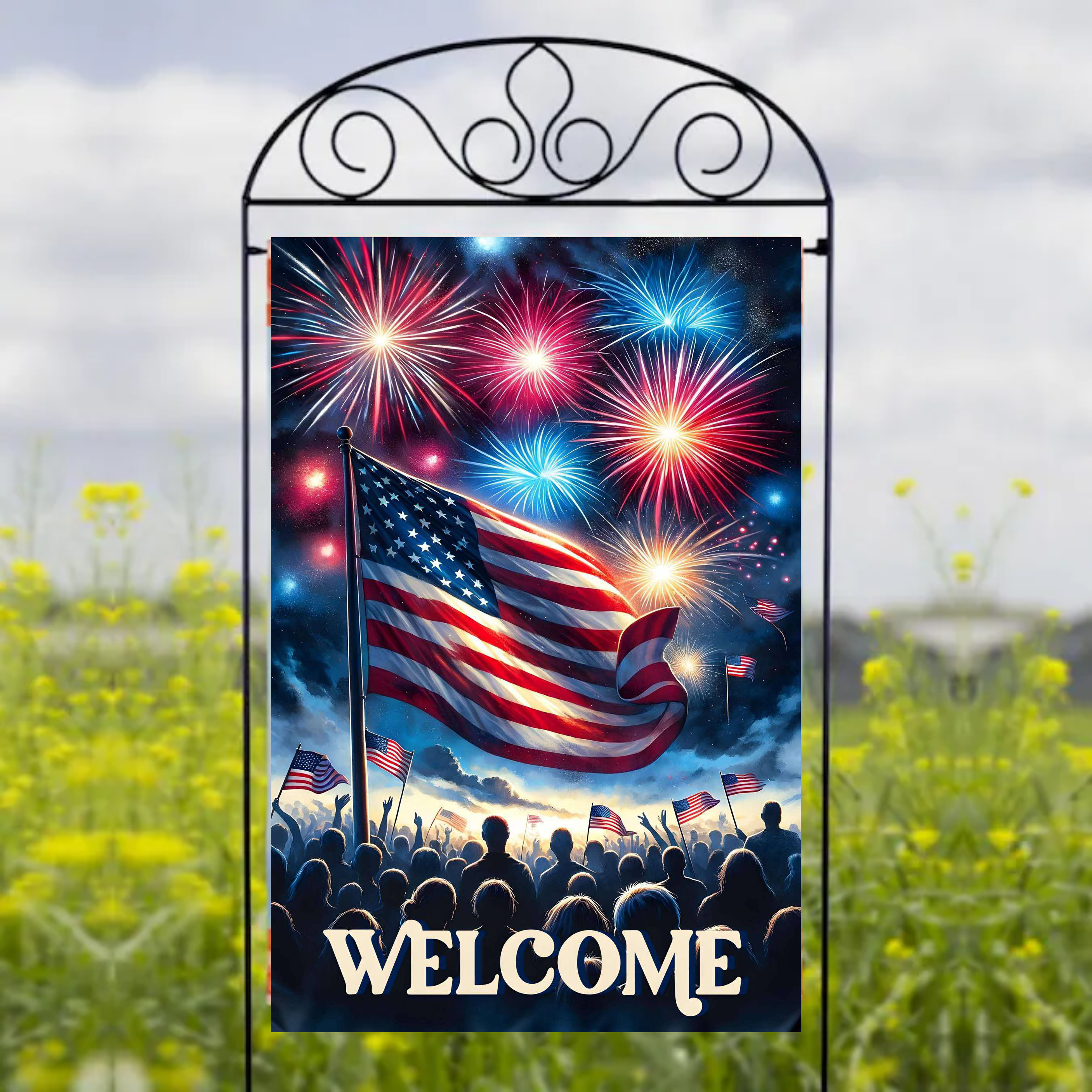 Patriotic Welcome - Garden Flag Sublimation Transfers