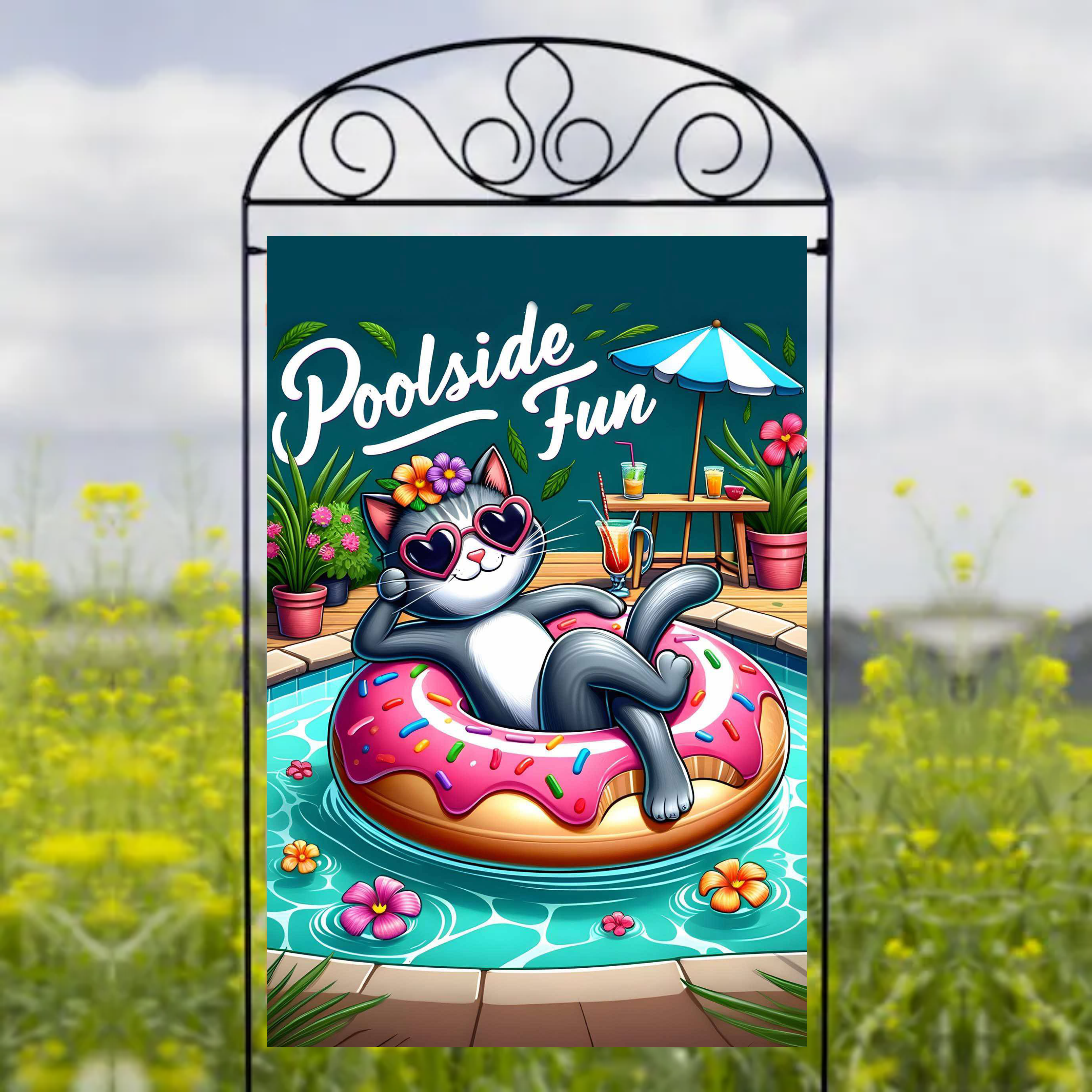 Poolside Fun - Garden Flag Sublimation Transfers