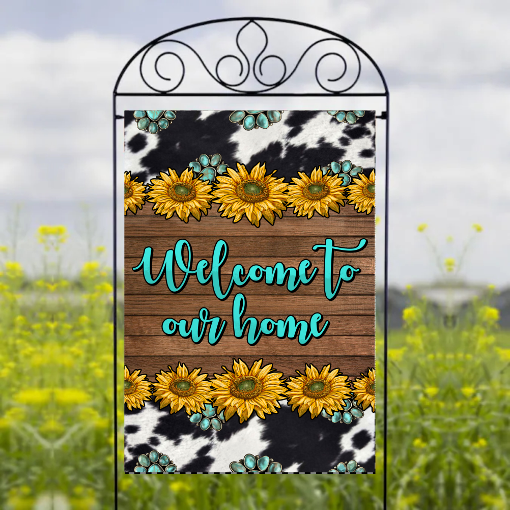 Welcome To Our Home - Garden Flag Sublimation Transfers