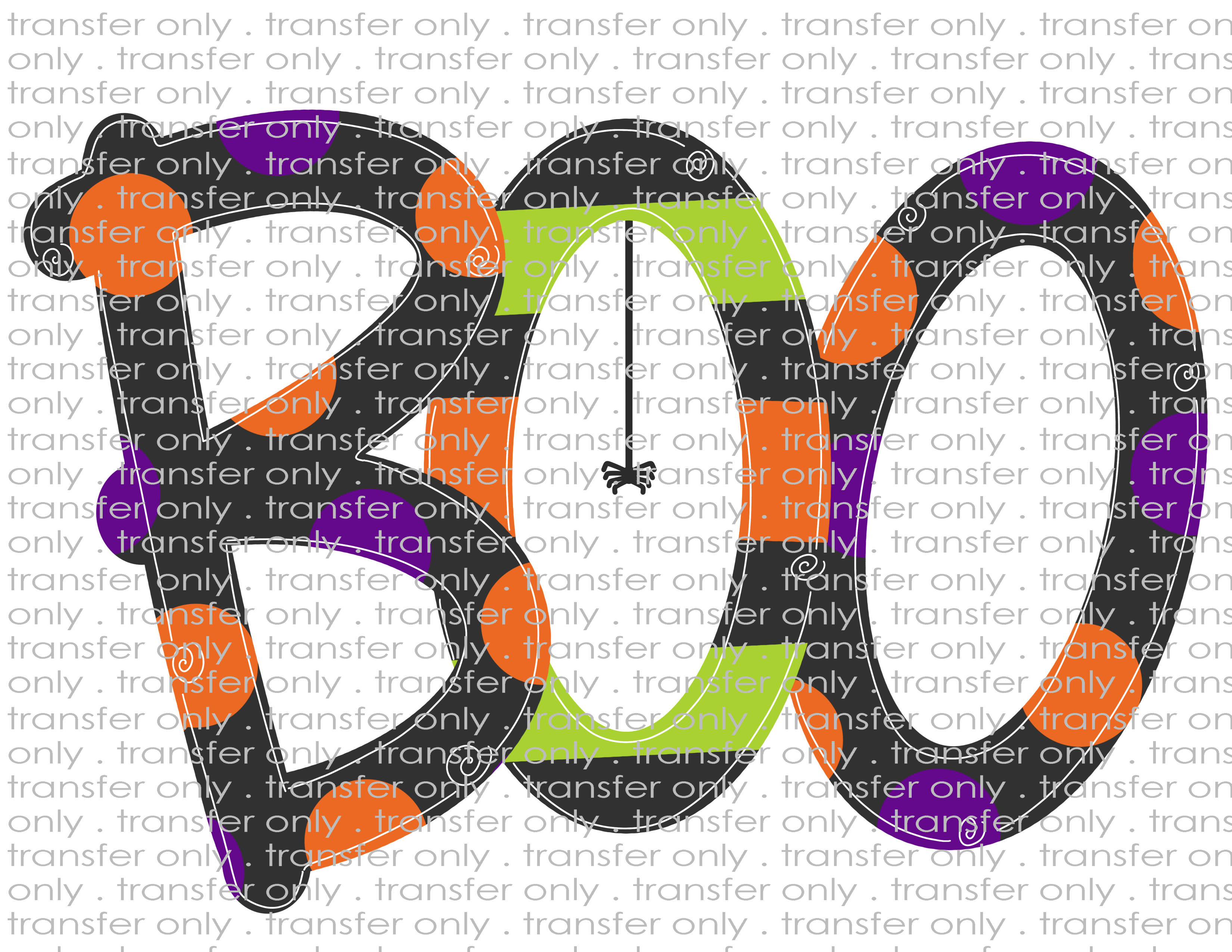 Boo Doodle Letters - Waterslide, Sublimation Transfers