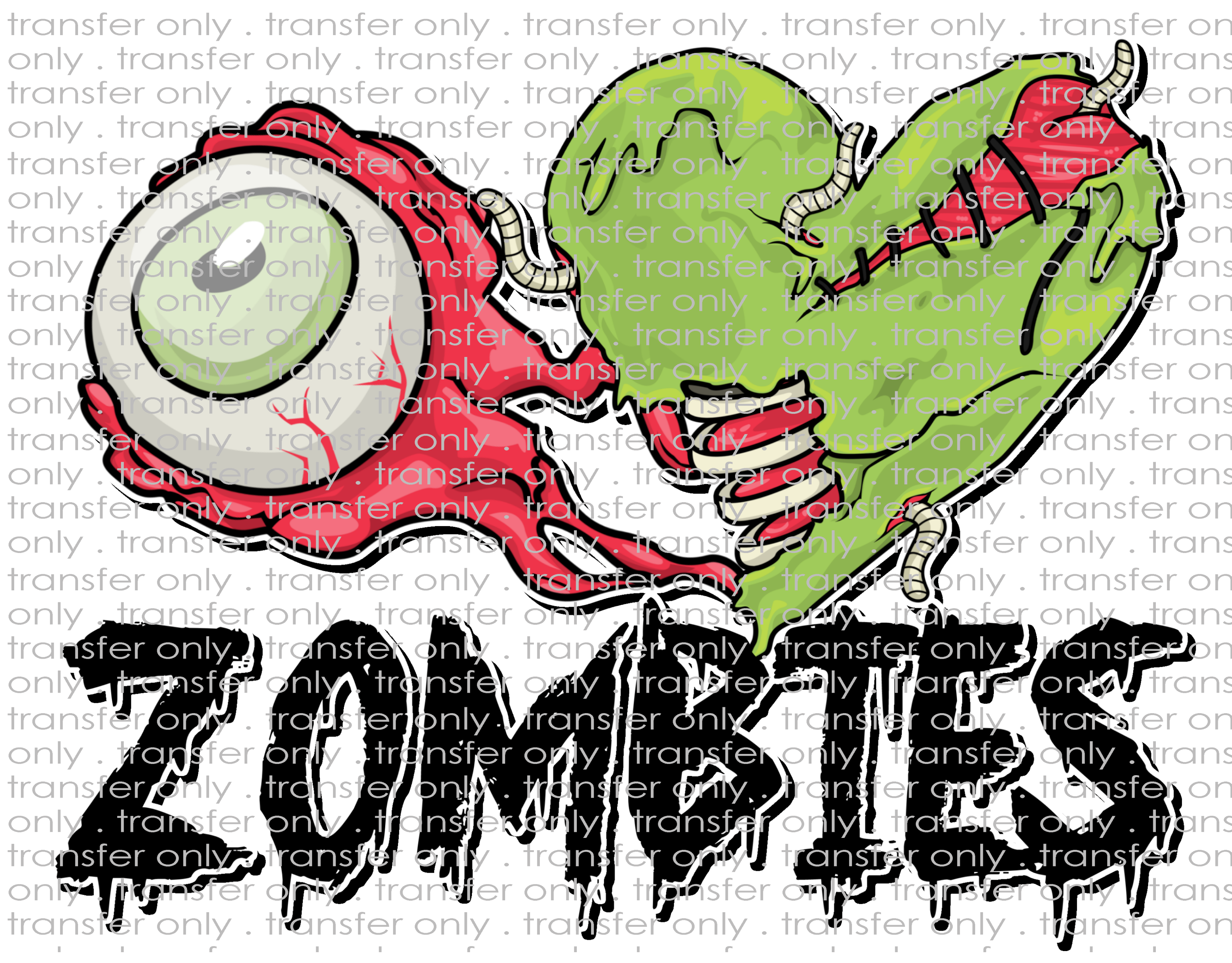 I Love Zomies - Waterslide, Sublimation Transfers