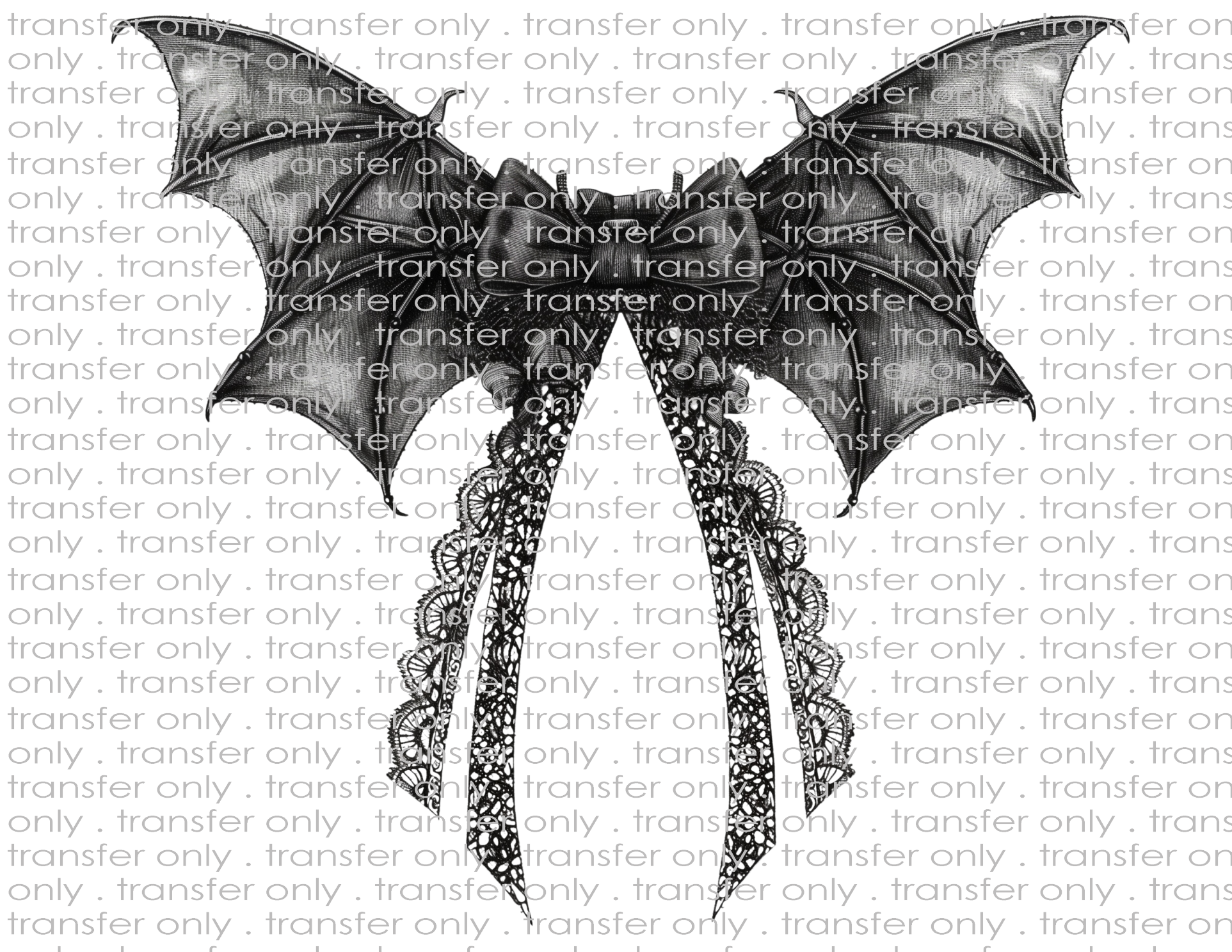 Lace Bat Bow - Waterslide, Sublimation Transfers