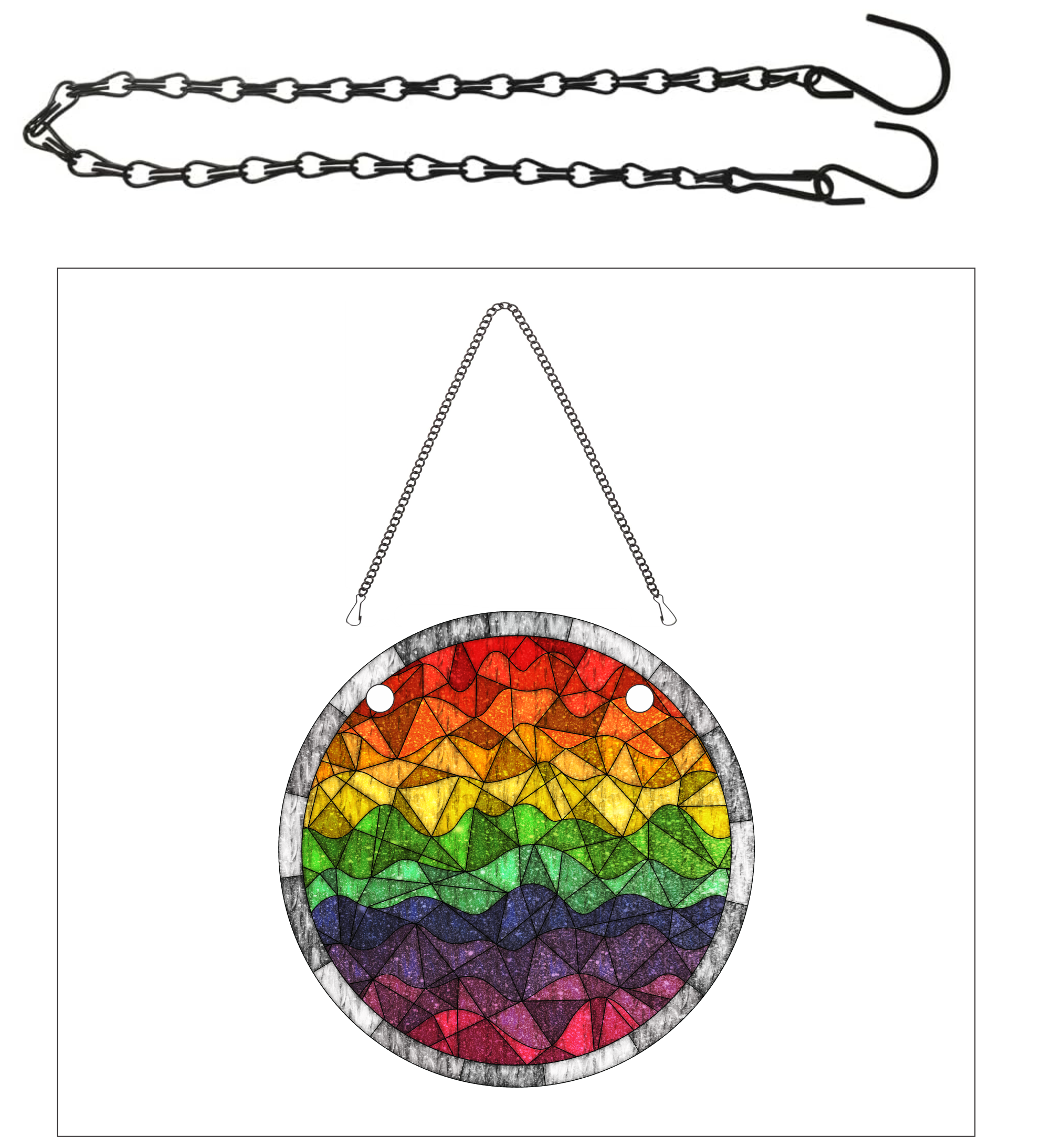 Black Hanging Chain - 21" - 25"