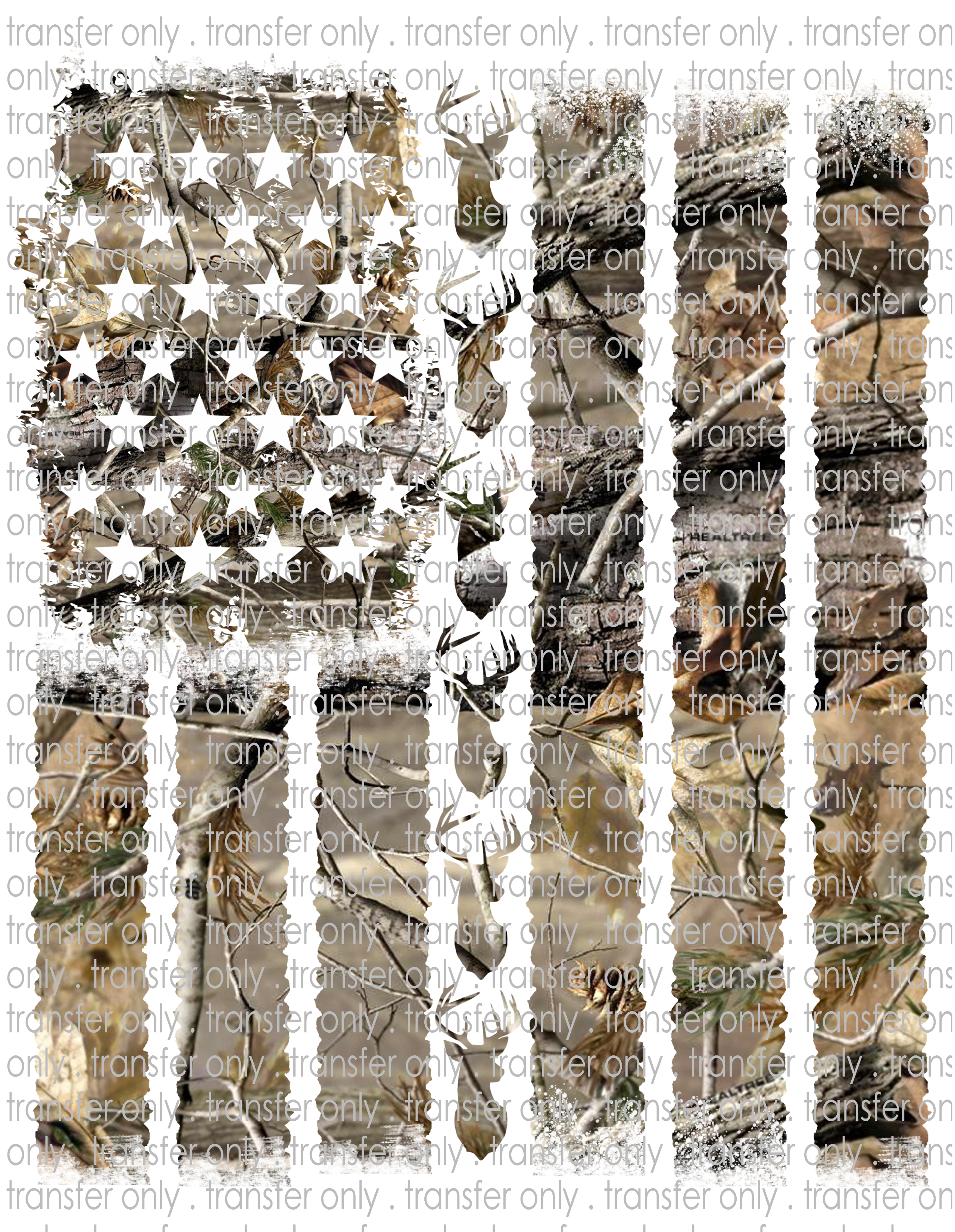 Deer Camo Flag - Waterslide, Sublimation Transfers