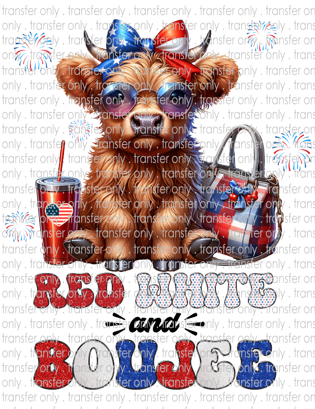 Red White & Boujee Cow - Waterslide, Sublimation Transfers