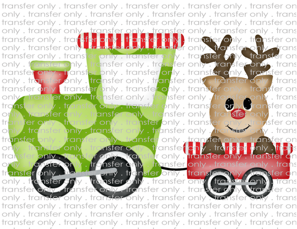 Kids Rudolph Train - Waterslide, Sublimation Transfers
