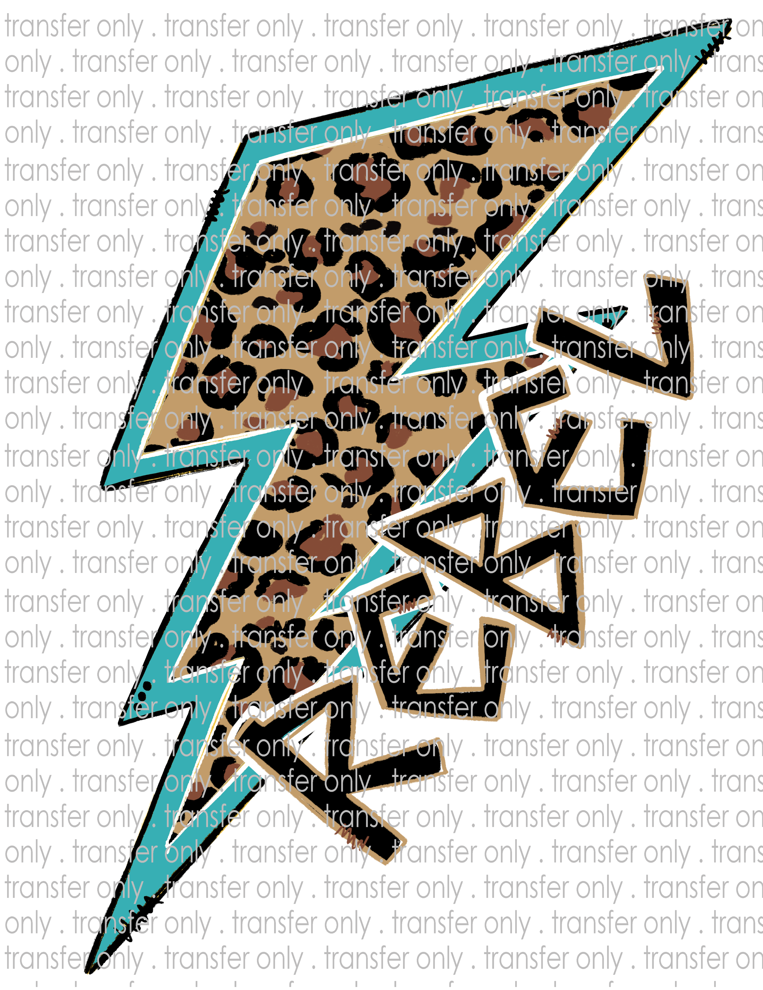 Rebel Leopard Bolt - Waterslide, Sublimation Transfers