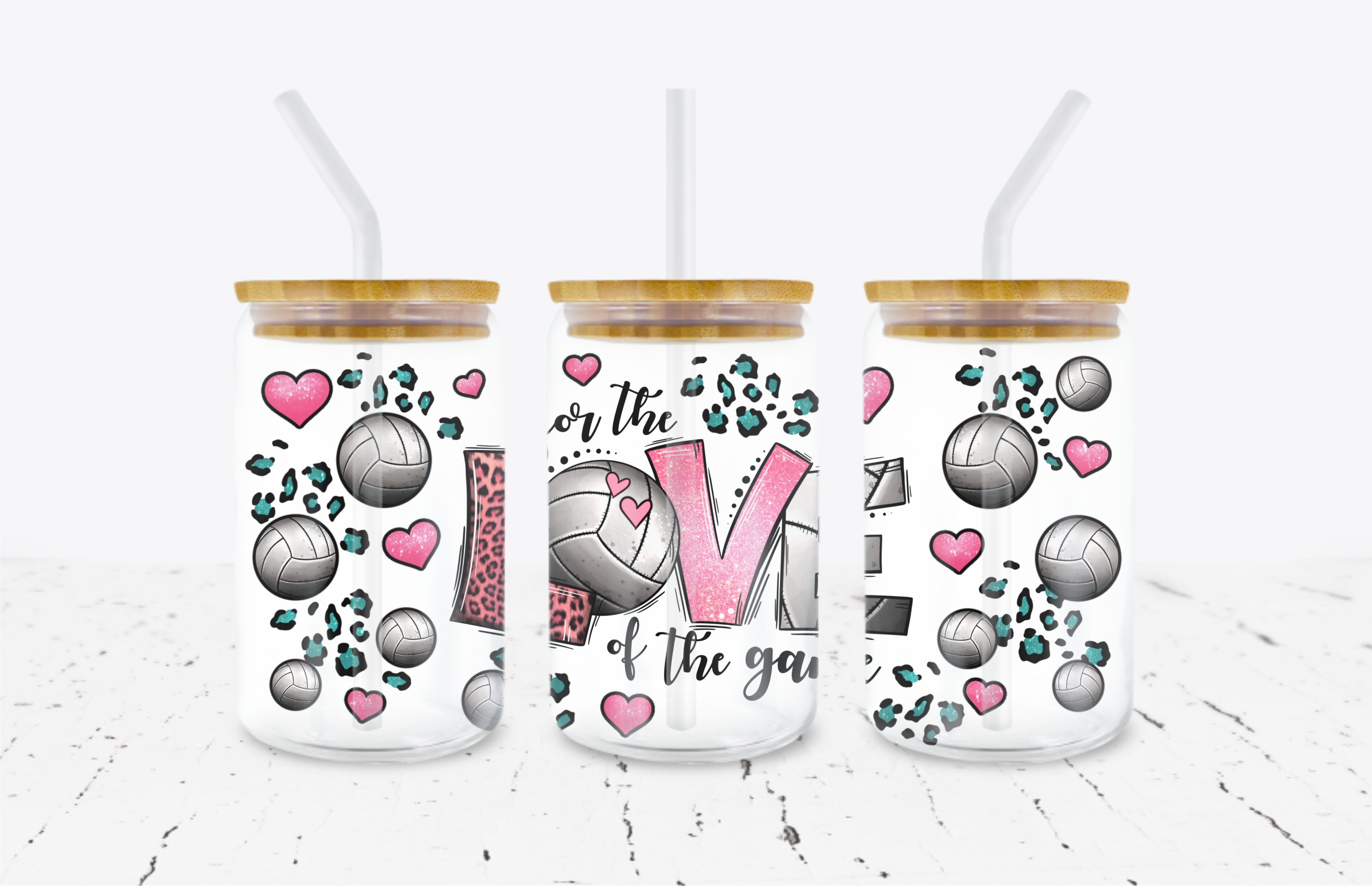 For The Love Of The Game Volleyball -  UV DTF Transfer Wraps