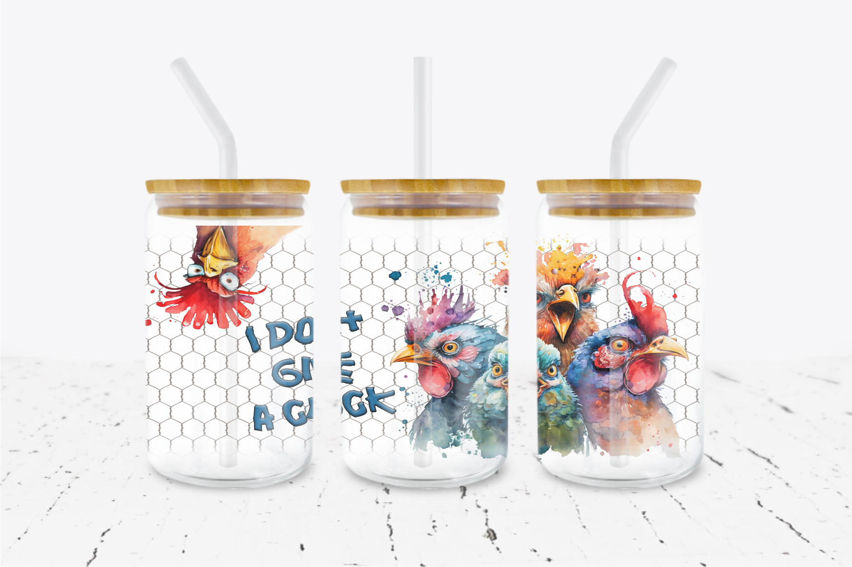 I Don't Give A Cluck - 16 oz Libbey Glass Can Wrap