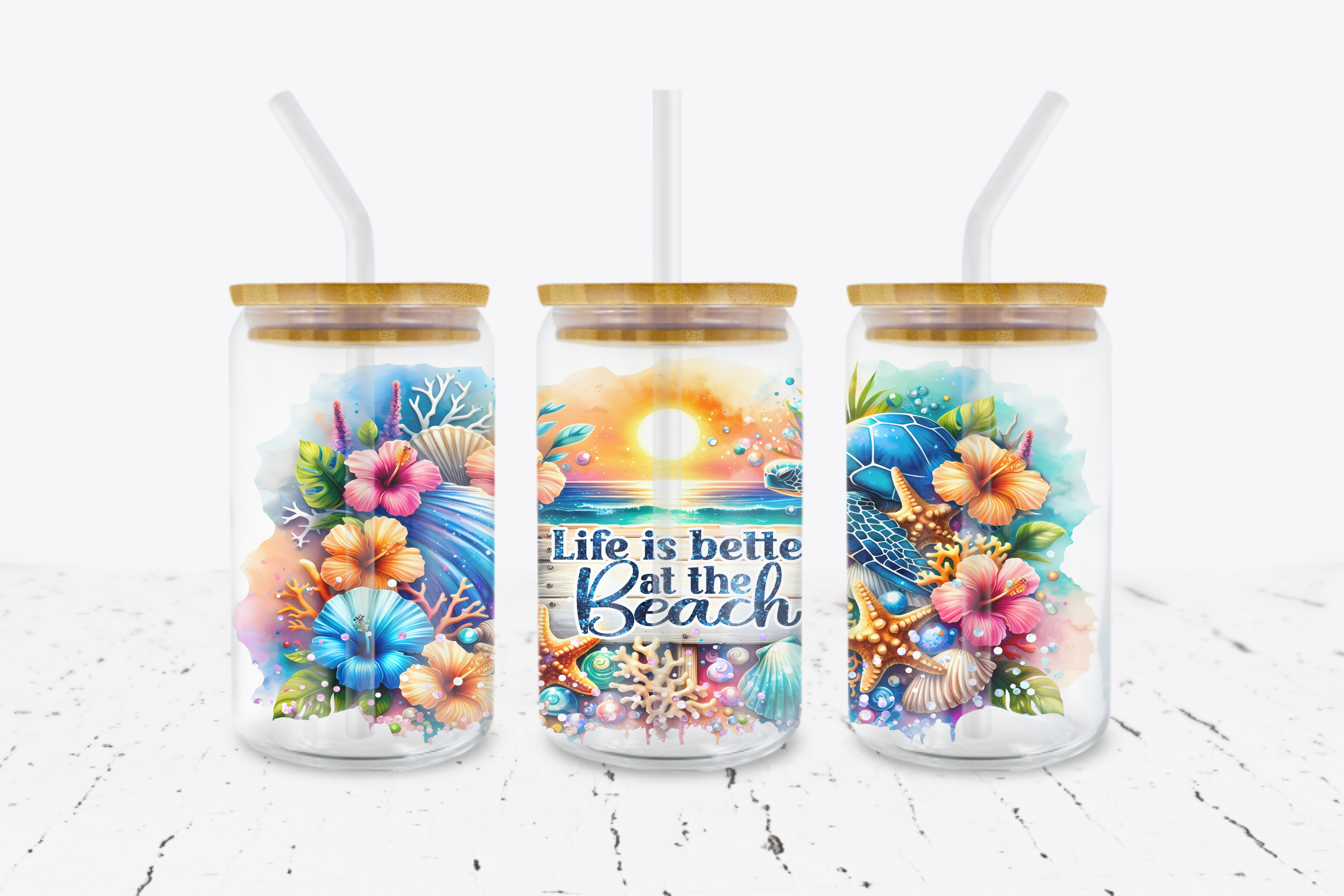 Life Is Better At The Beach -  UV DTF Transfer Wraps