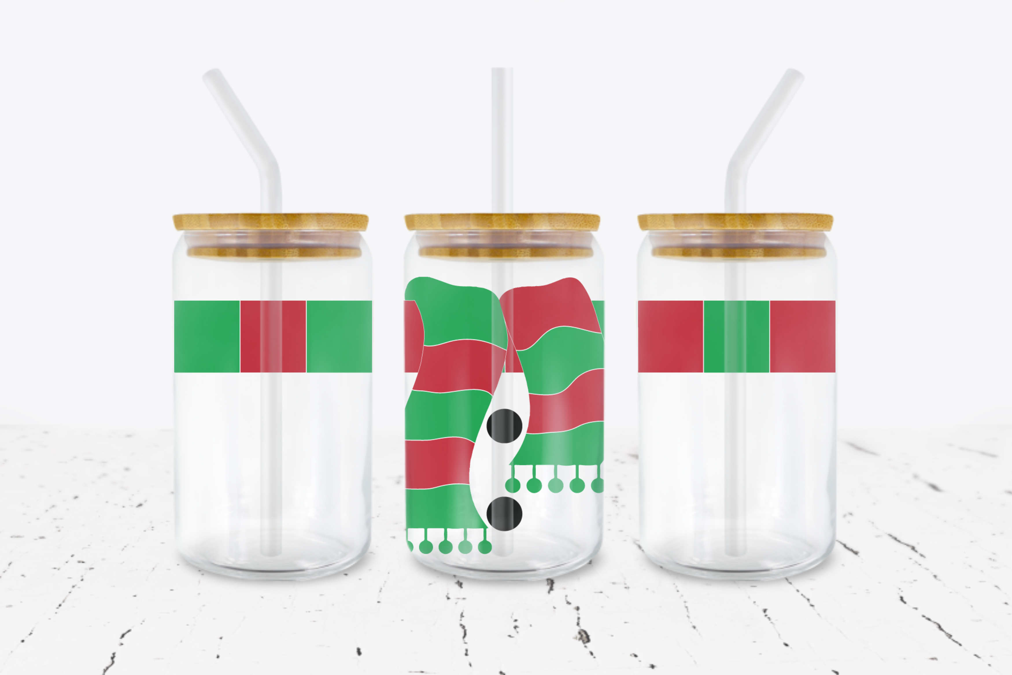 Snowman Scarf -  UV DTF Transfer Wraps