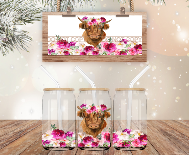 Country Cow - 16 oz Libbey Glass Can Wrap