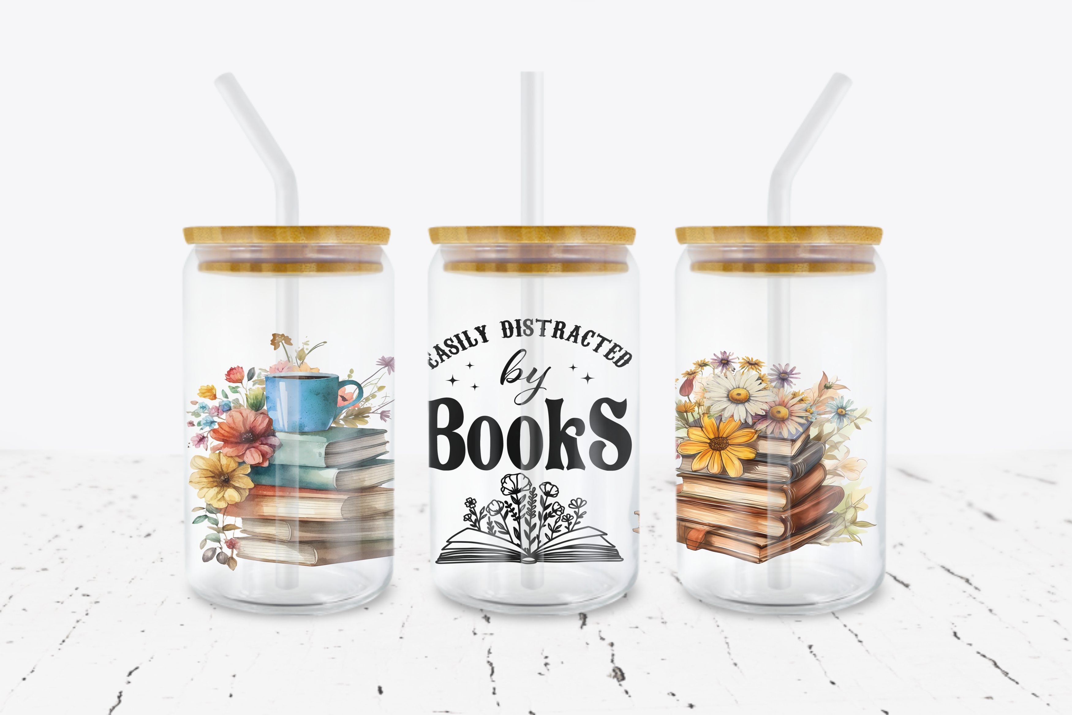 Easily Distracted By Books -  UV DTF Transfer Wraps