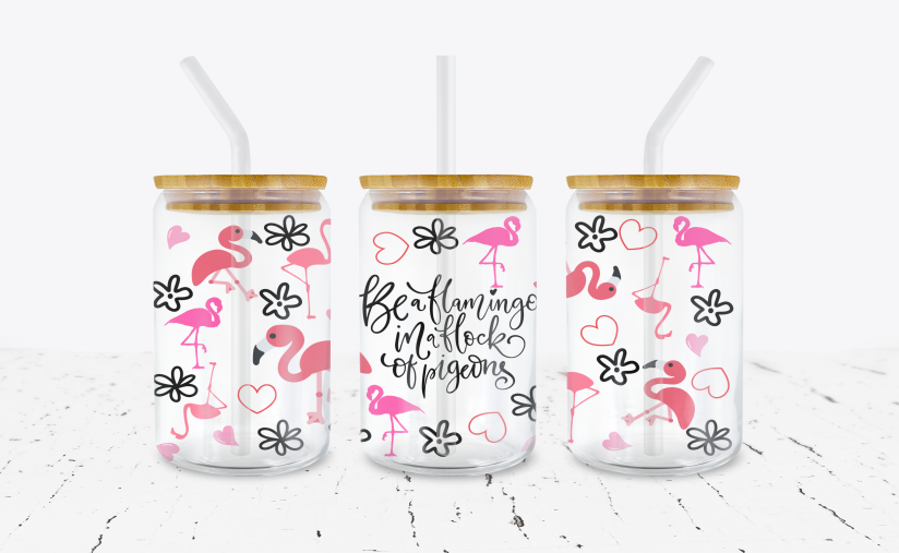 Be A Flaming In A Flock Of Pigeons - 16 oz Libbey Glass Can Wrap