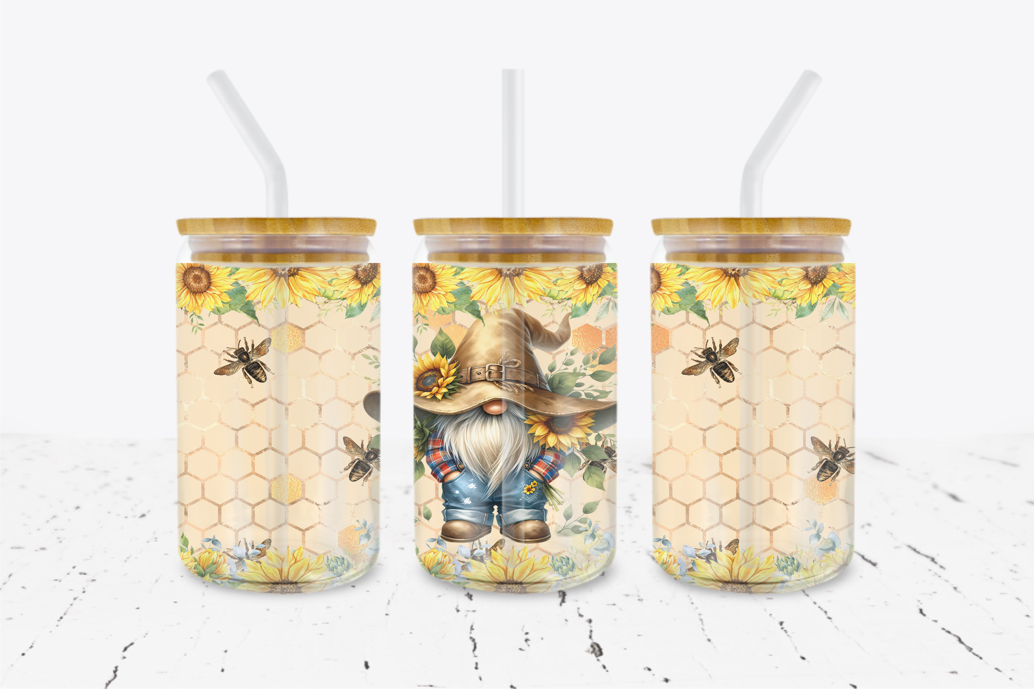 Country Gnome - 16 oz Libbey Glass Can Wrap